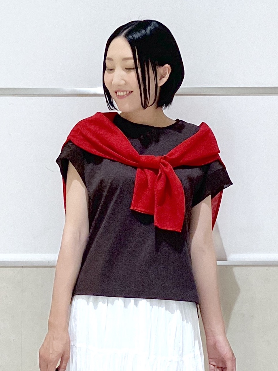 eriko さんの「Dessin｜【UVカット/接触冷感】美光沢カットソー」を使ったコーディネート