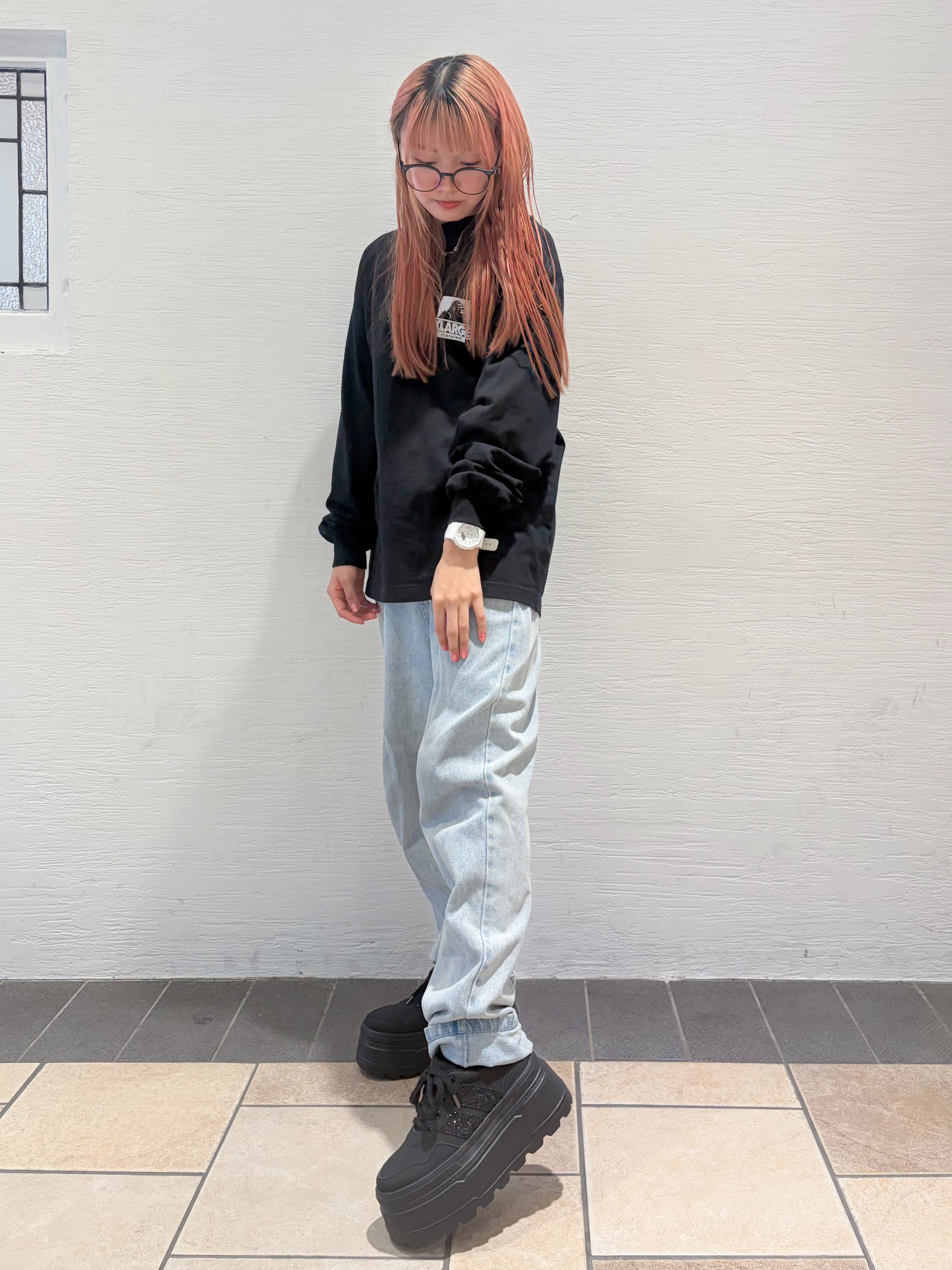 suzuhaさんの「ESPERANZA｜ラメライン厚底スニーカー」を使ったコーディネート