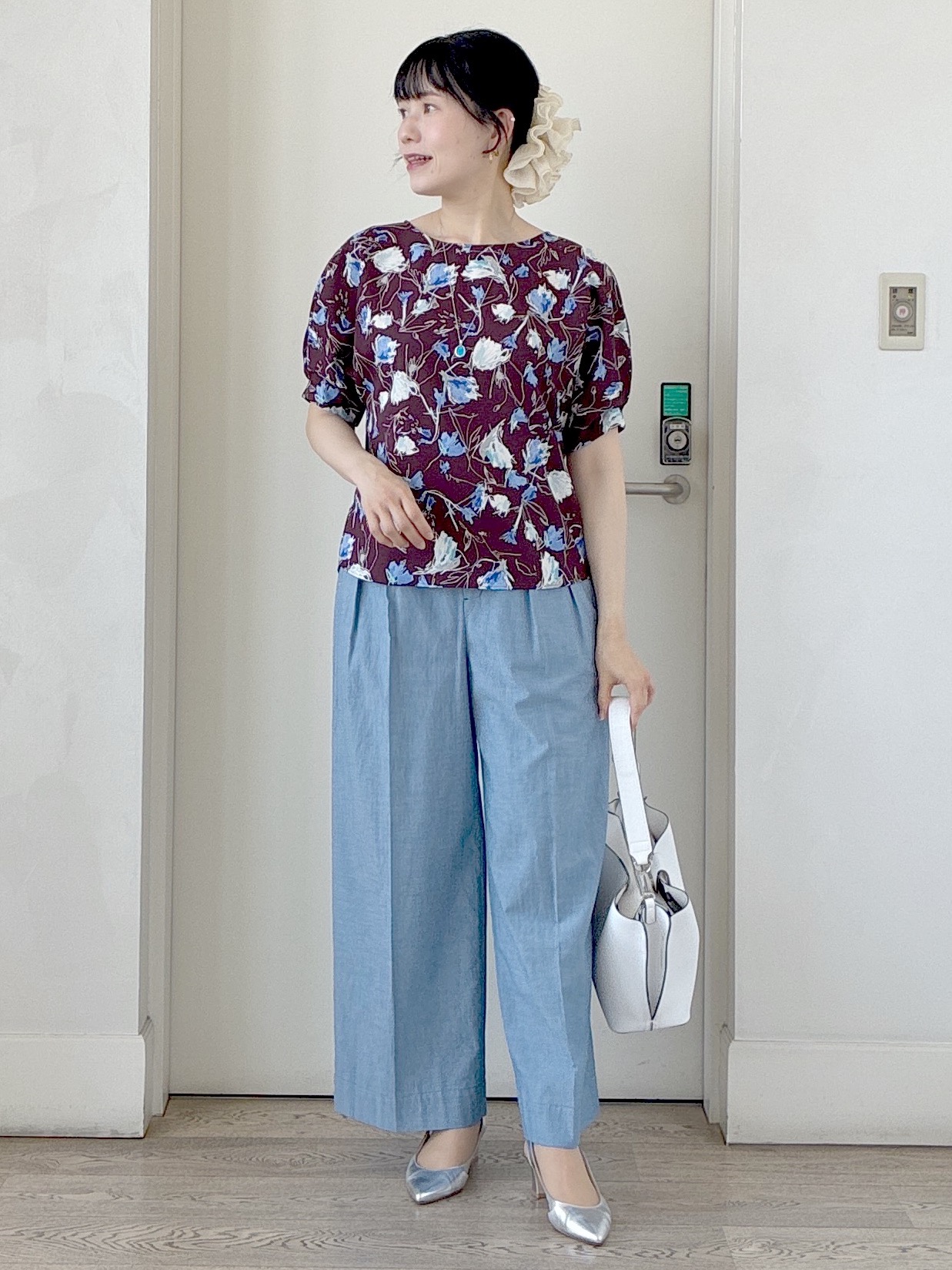  beni_gingerさんの「Reflect｜【セットアップ可】ボタニカル調プリントブラウス」を使ったコーディネート