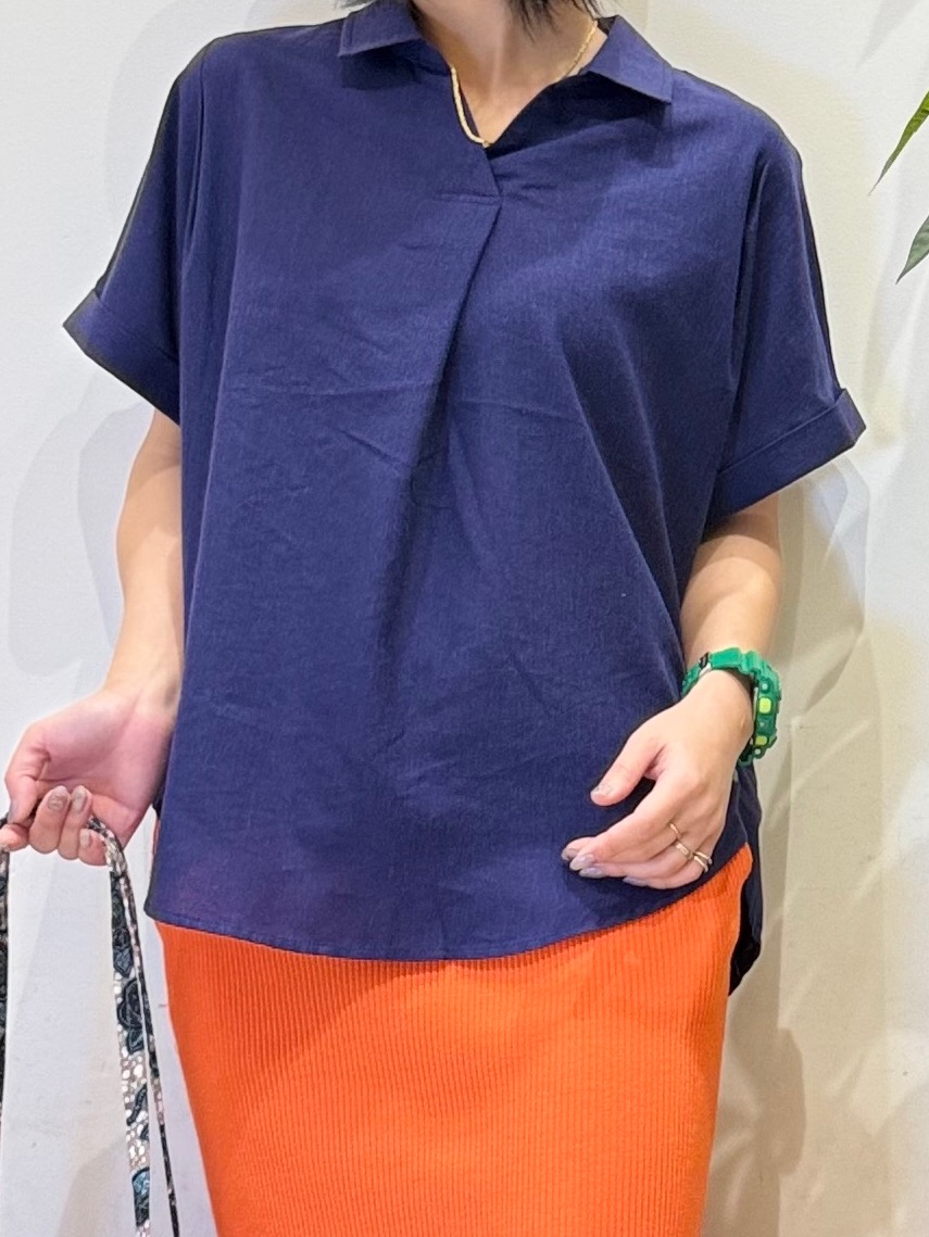 misakiさんの「SHOO･LA･RUE｜【ひんやり/UV】インせず着られる フレンチリネンスキッパーシャツ」を使ったコーディネート