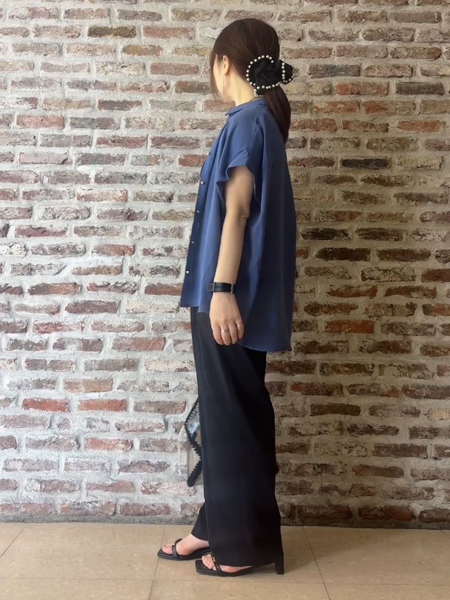 tokiさんの「THE SHOP TK｜【ひんやり/防しわ/UV/吸水速乾】襟付き フレンチスリーブシャツ」を使ったコーディネート