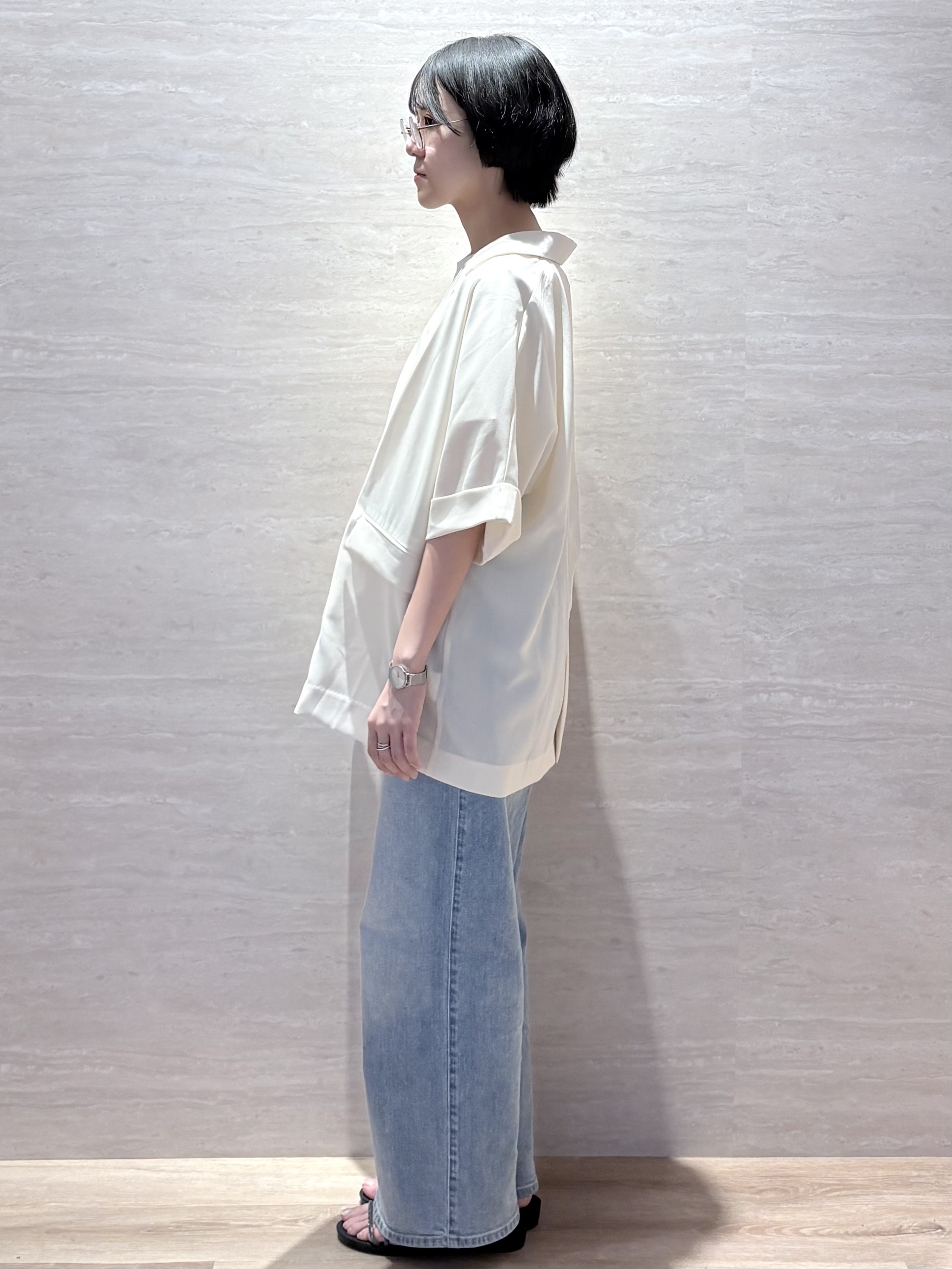 JIMAさんの「OPAQUE.CLIP｜【接触冷感／吸水速乾／防シワ】リネンライクテーラードジャケット《洗濯機OK》」を使ったコーディネート
