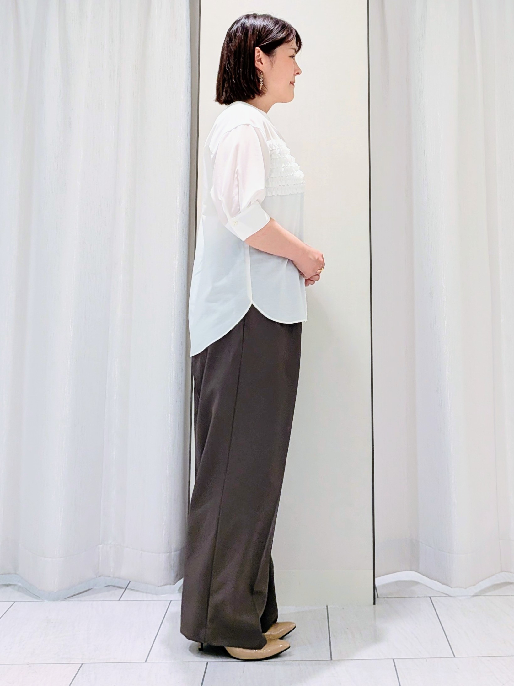 Onumaさんの「UNTITLED｜【程よいシアー感/洗える】エアリーバイオジャケット」を使ったコーディネート