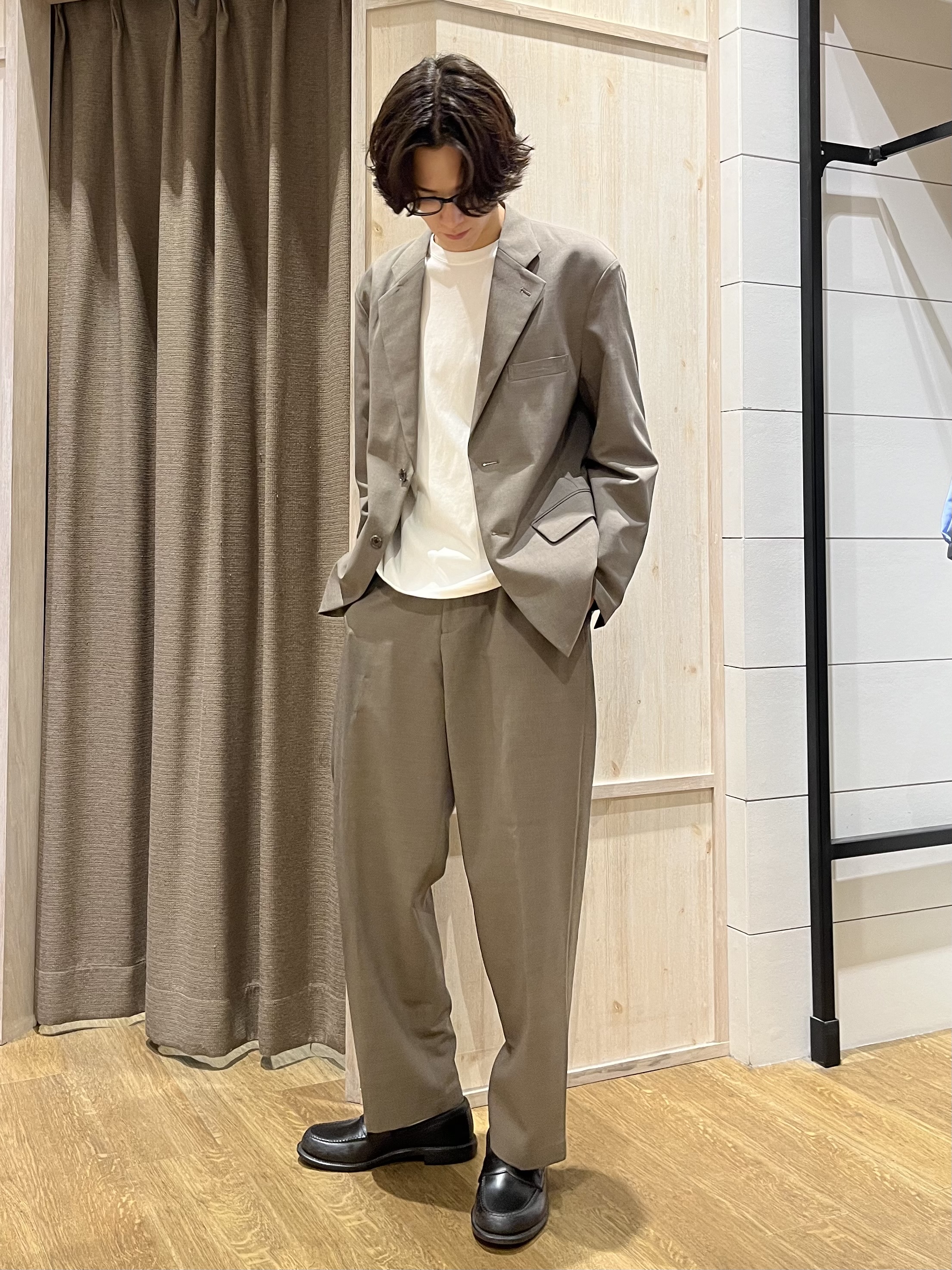 motoさんの「THE SHOP TK｜AVANT LINO リラックスジャケット セットアップ可／洗濯機OK」を使ったコーディネート