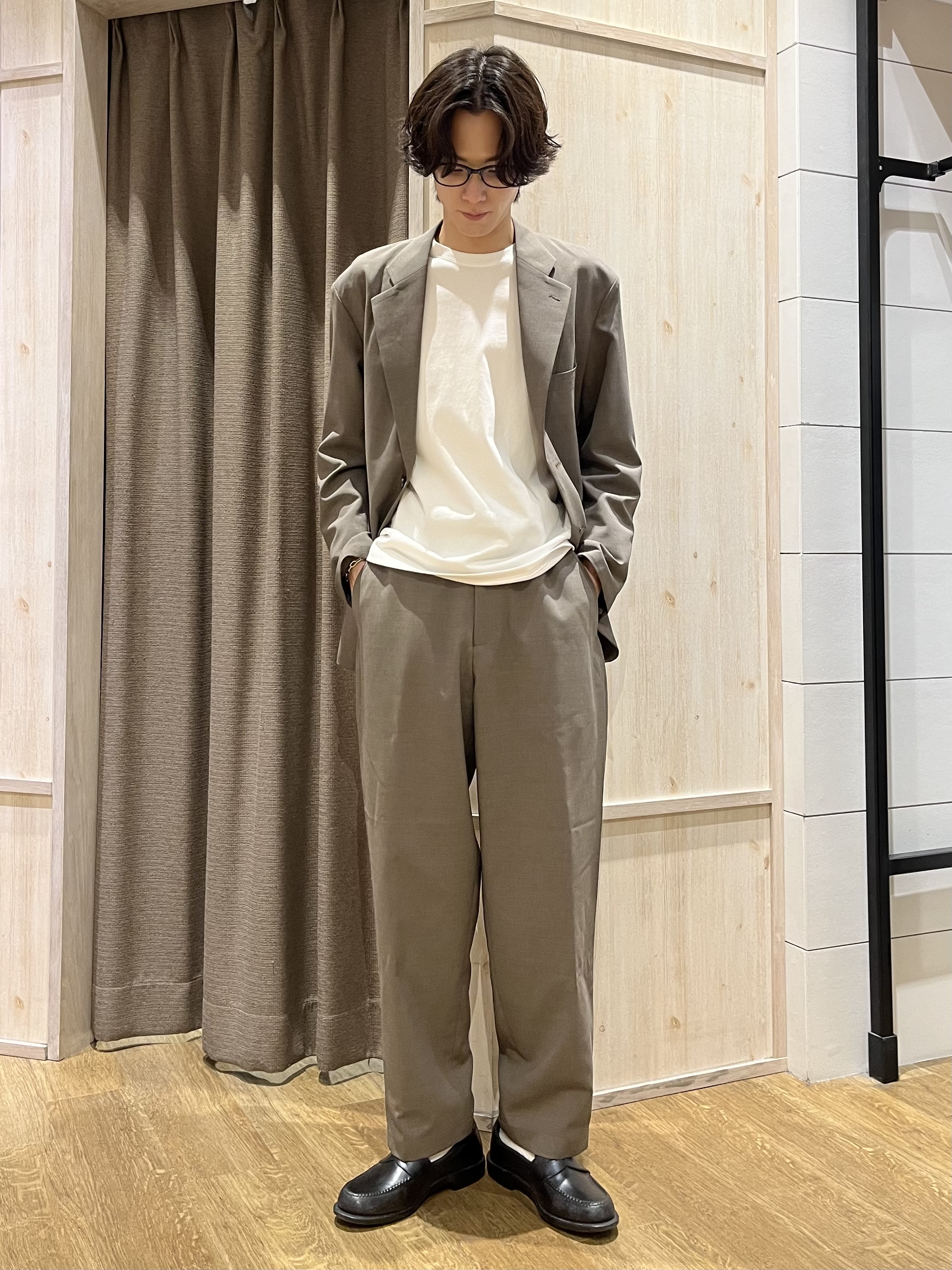 motoさんの「THE SHOP TK｜AVANT LINO リラックスジャケット セットアップ可／洗濯機OK」を使ったコーディネート