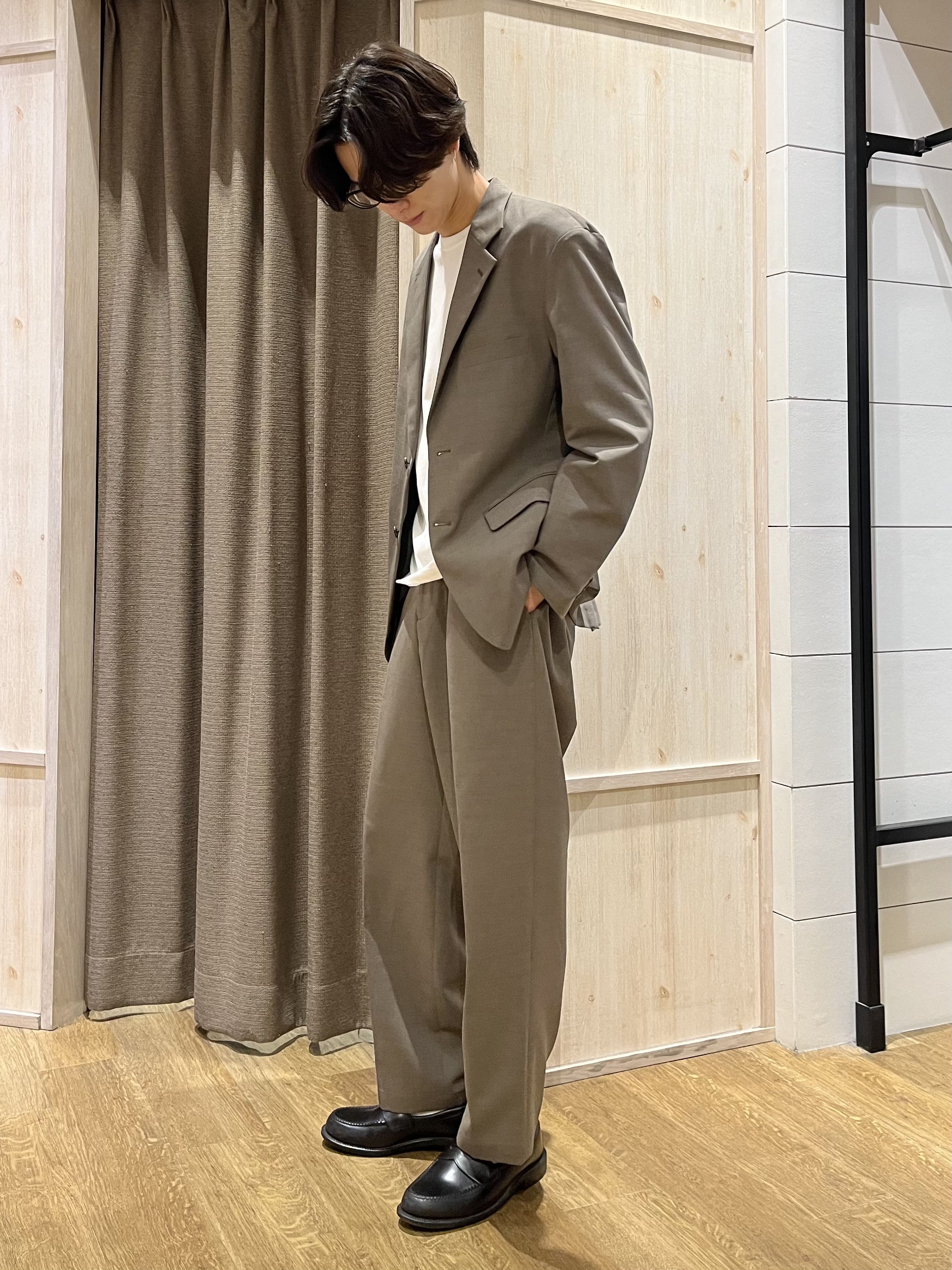 motoさんの「THE SHOP TK｜AVANT LINO リラックスジャケット セットアップ可／洗濯機OK」を使ったコーディネート