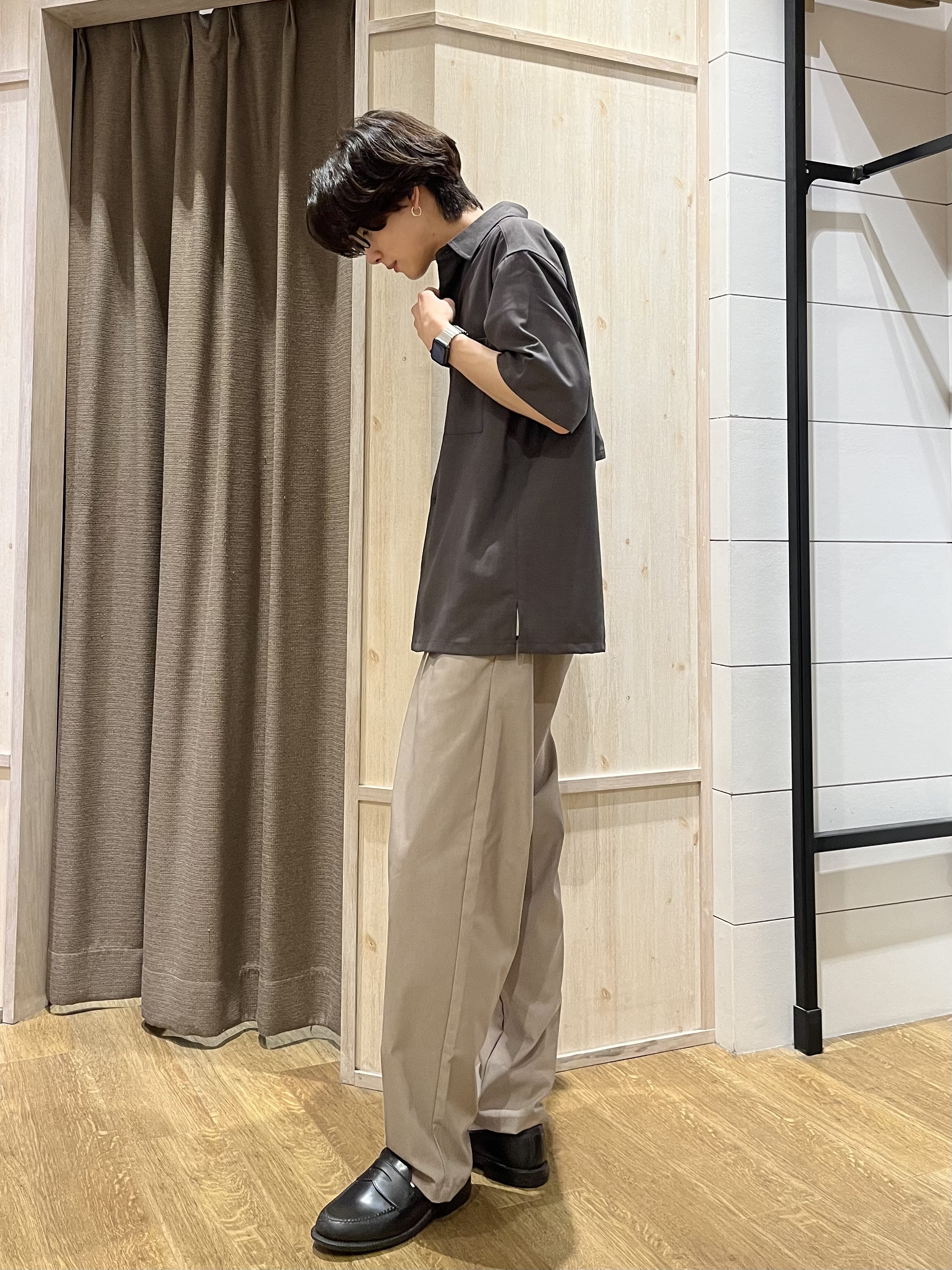 motoさんの「THE SHOP TK｜LITE TEX ダブルフラップ半袖シャツ 接触冷感/吸水速乾/UVカット/アンチピリング/イージー」を使ったコーディネート