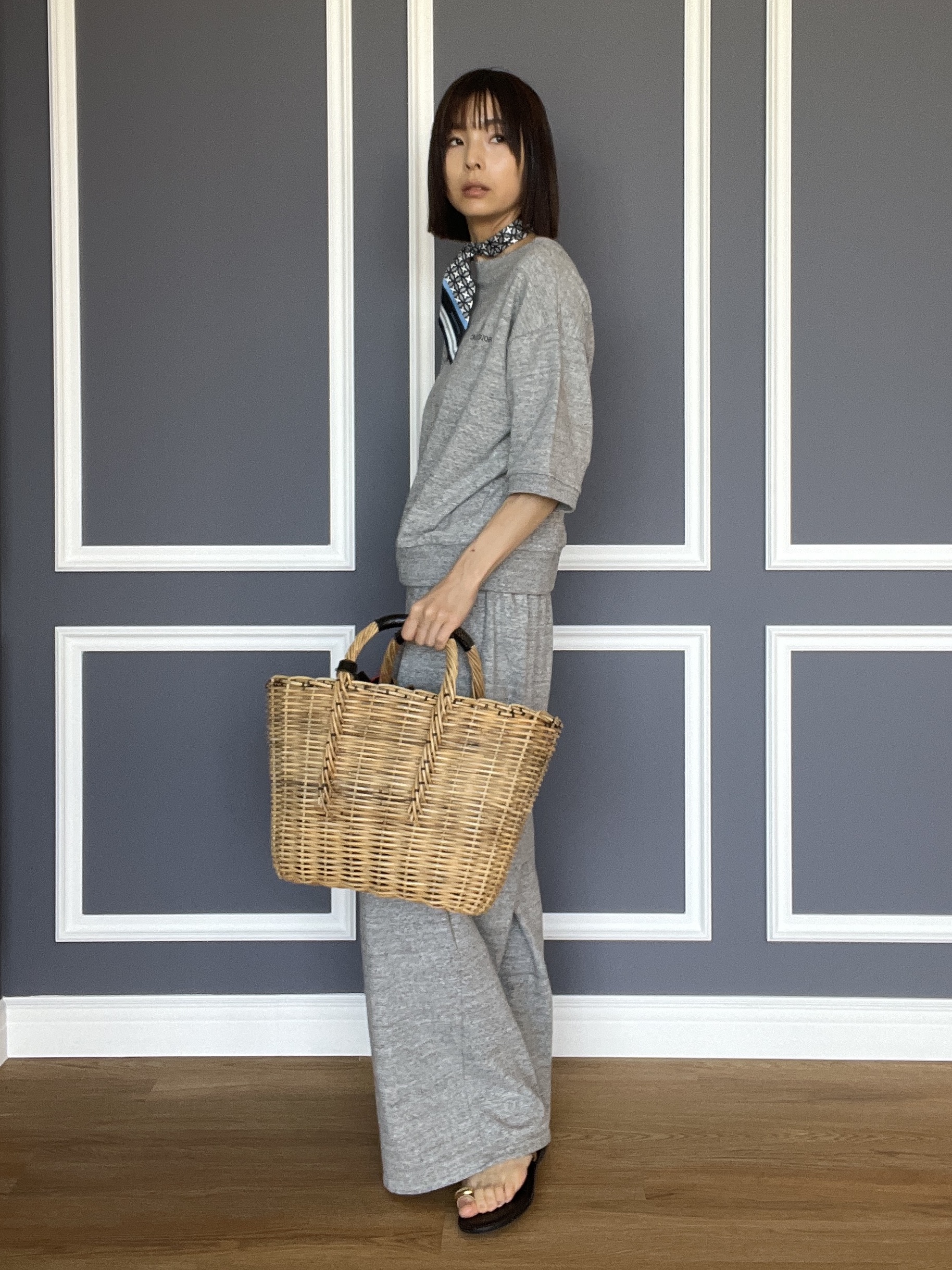 misaさんの「DRESSTERIOR｜【セットアップ可/ウォッシャブル】ストレッチ裏毛ハーフスリーブプルオーバー」を使ったコーディネート