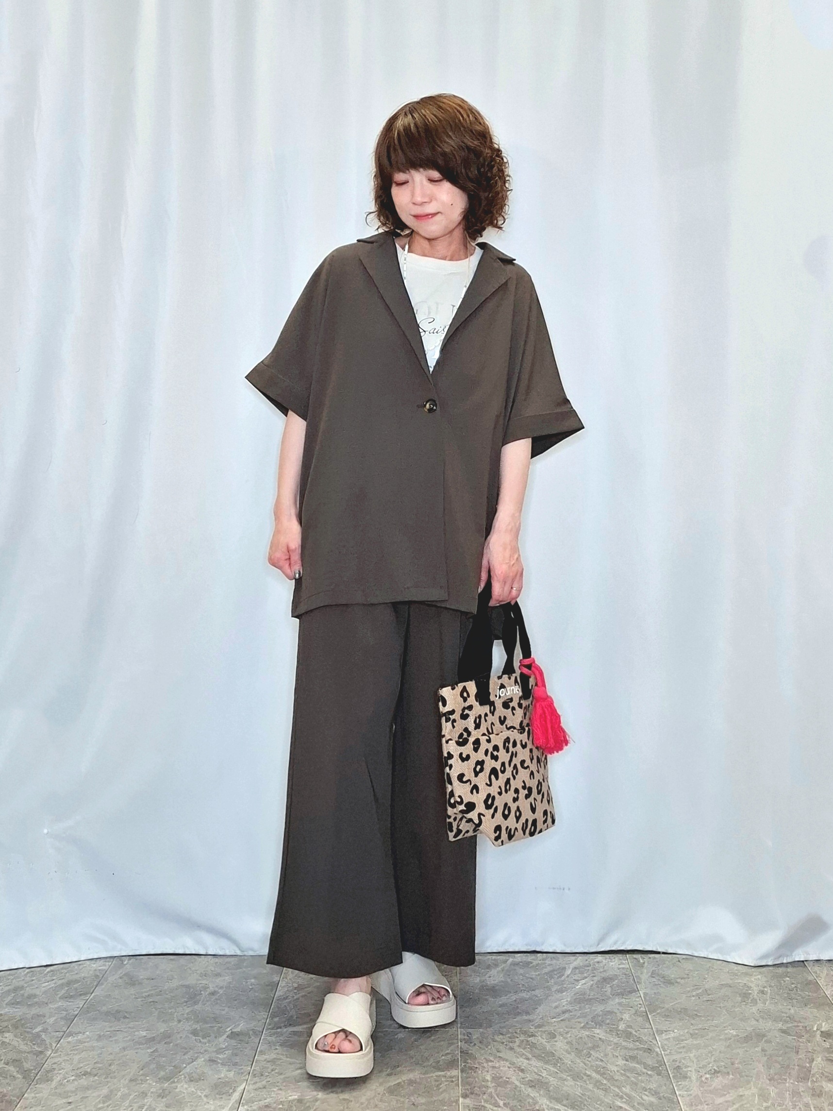 ぬーさんの「SHOO･LA･RUE｜【高レビュー/洗濯機可/セットアップ可】軽凛(かろりん) ひんやり半袖ジャケット」を使ったコーディネート