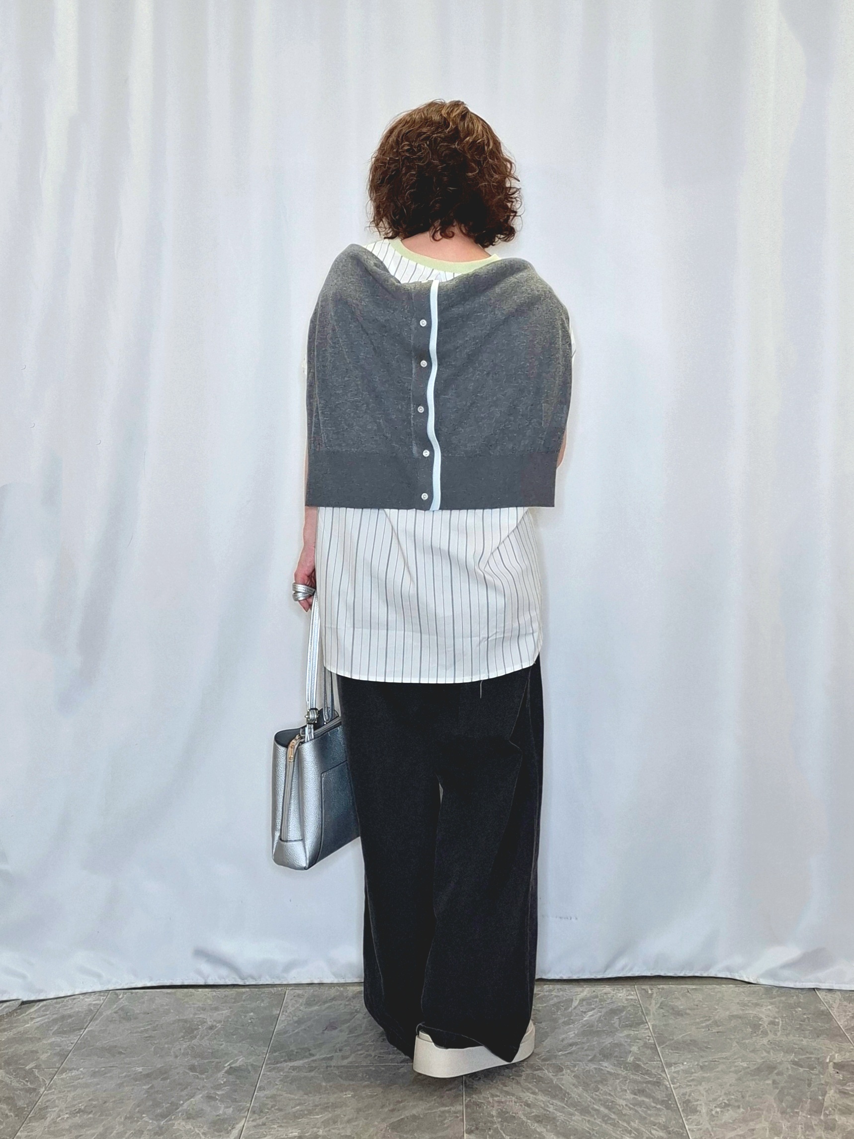 ぬーさんの「SHOO･LA･RUE｜【S-LL/洗濯機可】1枚でこなれ見え 配色シアーカーディガン」を使ったコーディネート