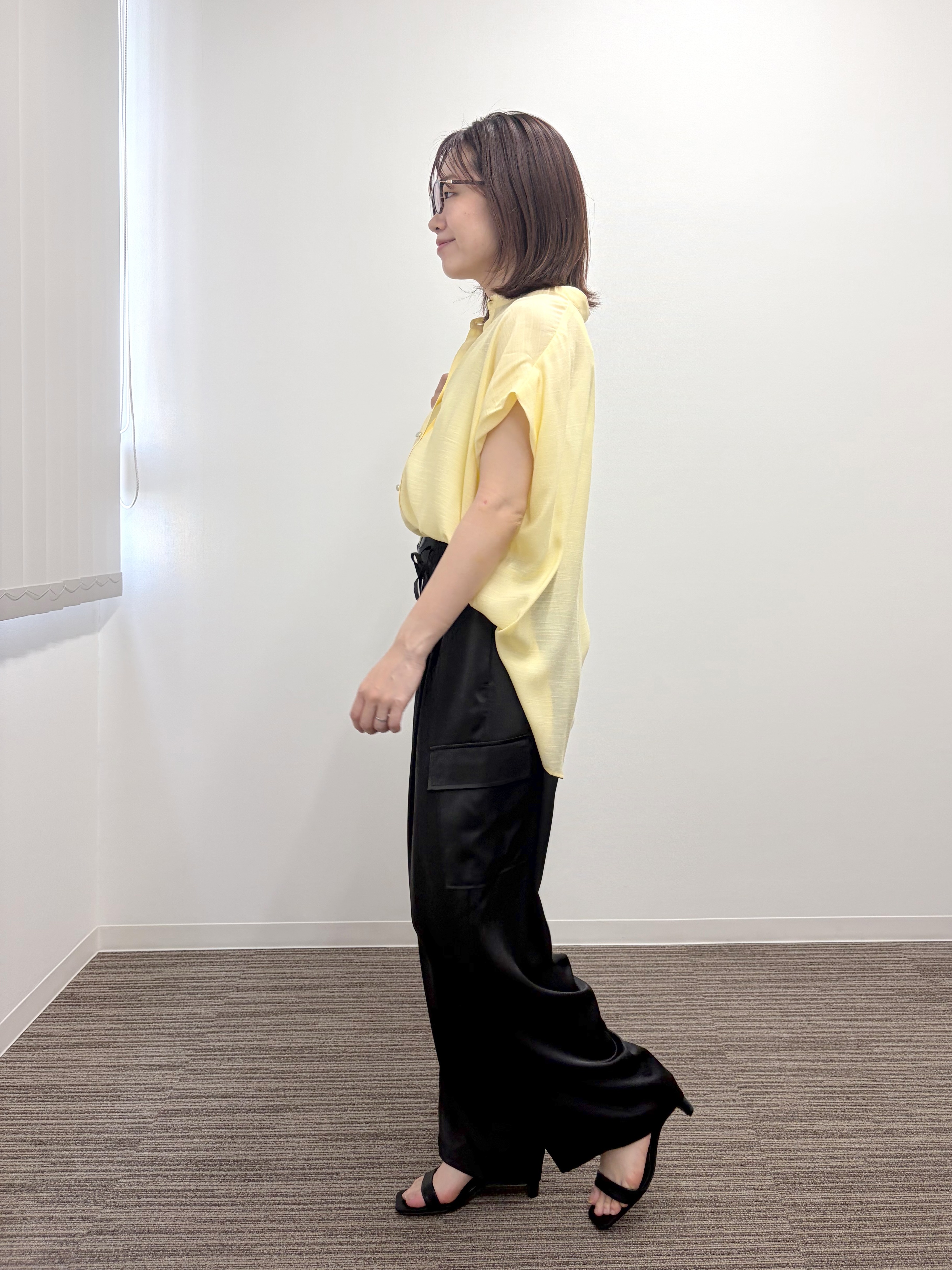 saoriさんの「【接触冷感】スラブショルダータックブラウス」を使ったコーディネート