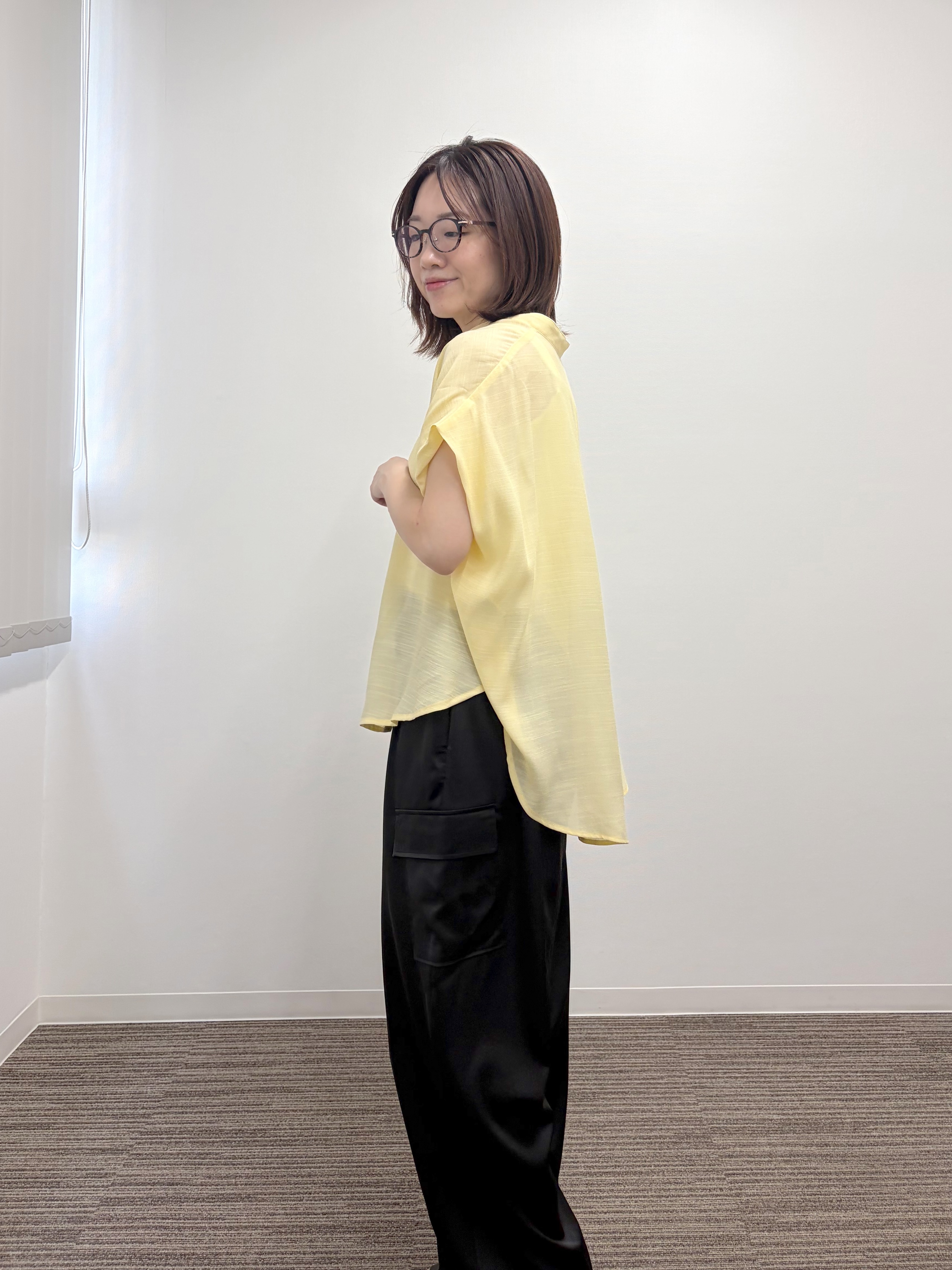 saoriさんの「【接触冷感】スラブショルダータックブラウス」を使ったコーディネート