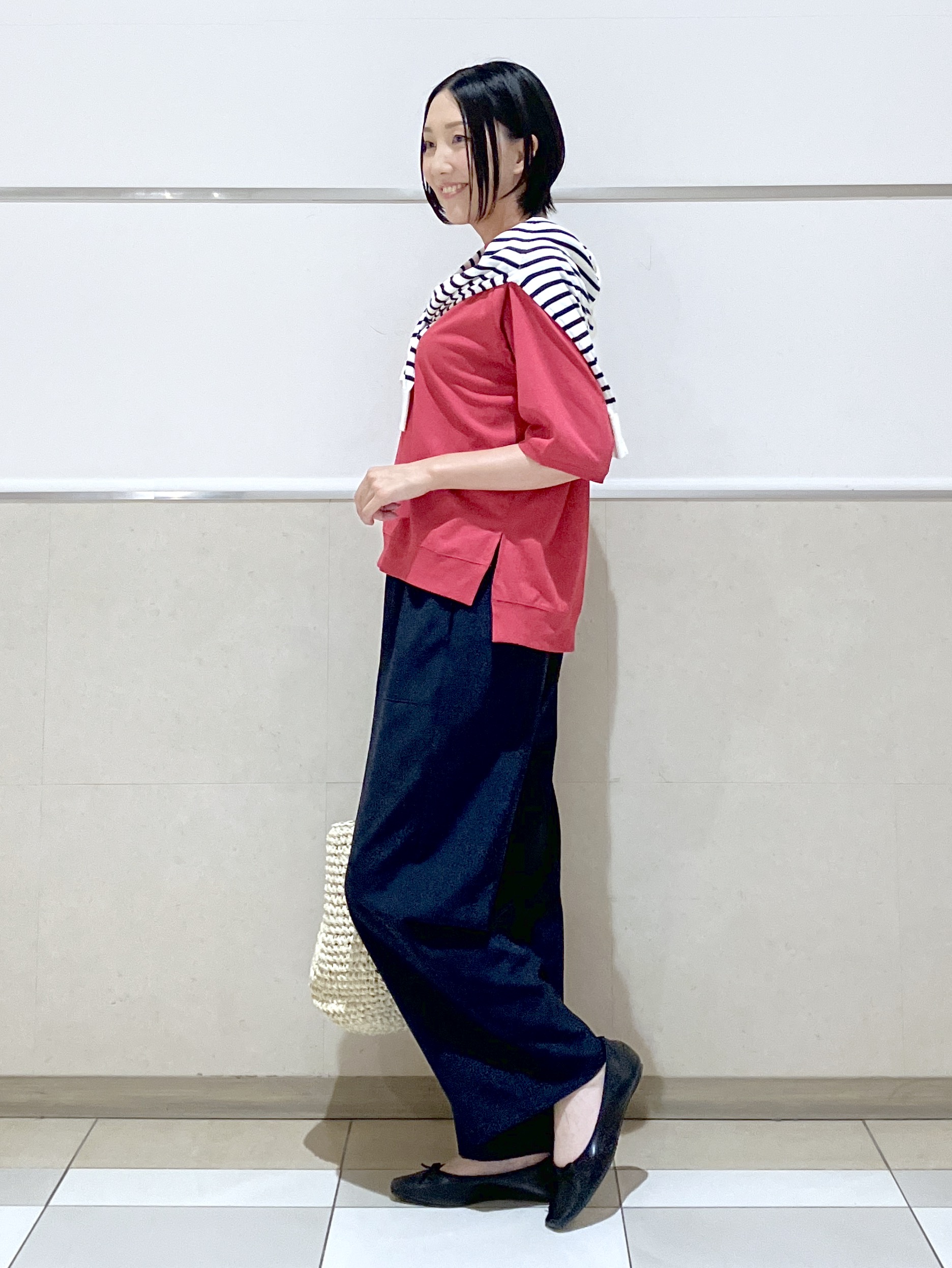 eriko さんの「Dessin｜【UVカット/接触冷感】フォルムカットソー5分袖」を使ったコーディネート