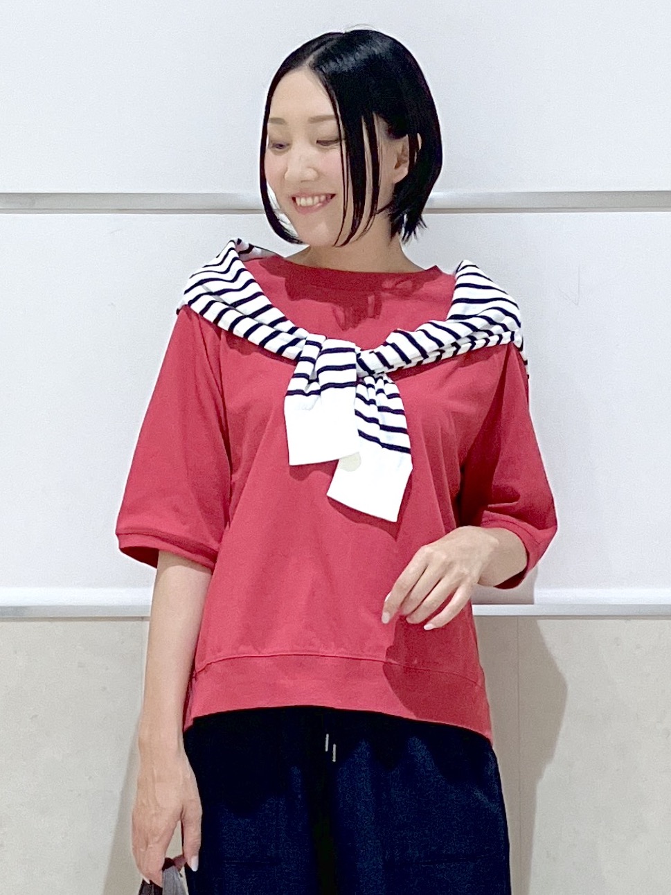 eriko さんの「Dessin｜【UVカット/接触冷感】フォルムカットソー5分袖」を使ったコーディネート