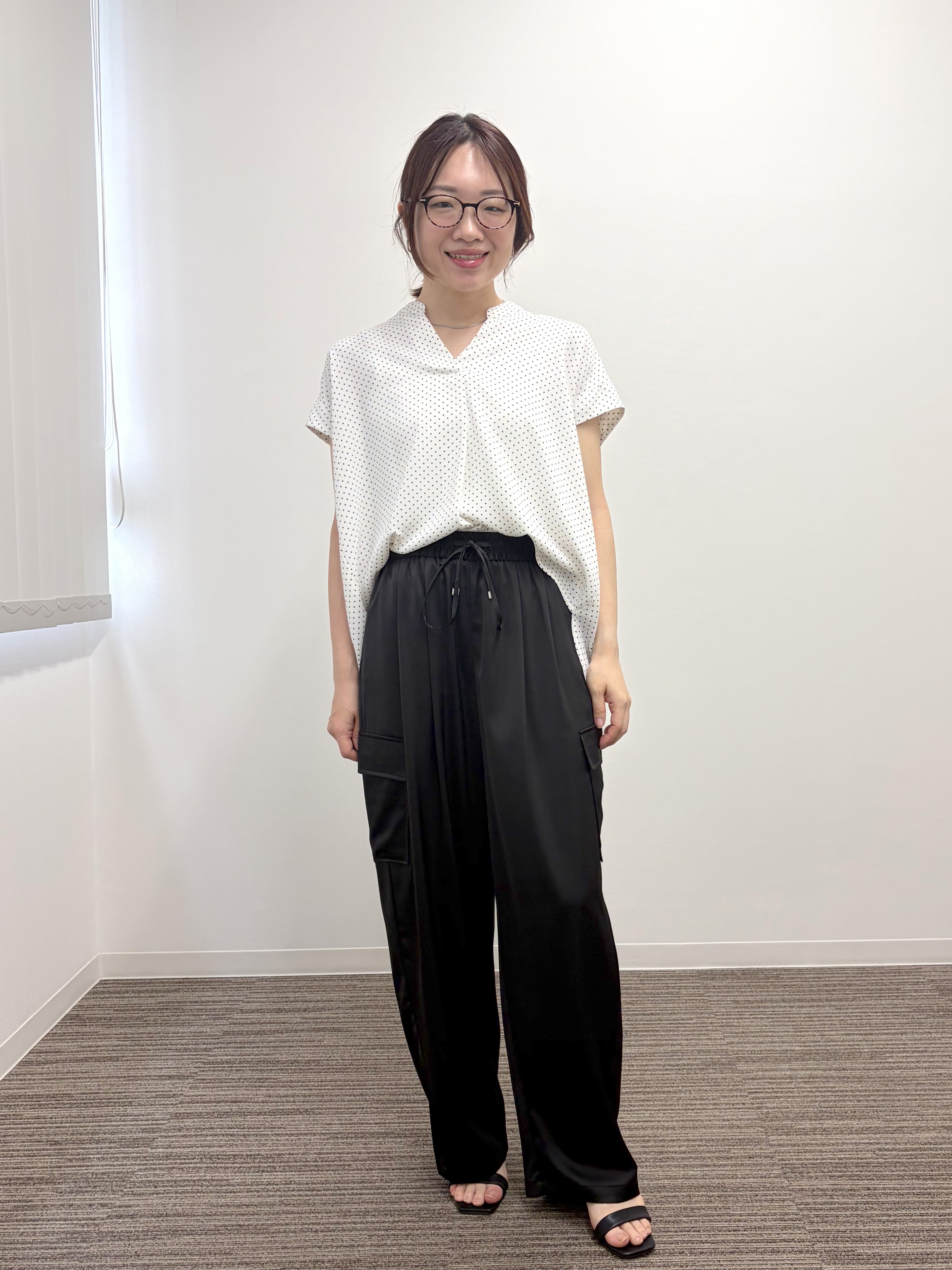 saoriさんの「【接触冷感】バックギャザーブラウス」を使ったコーディネート