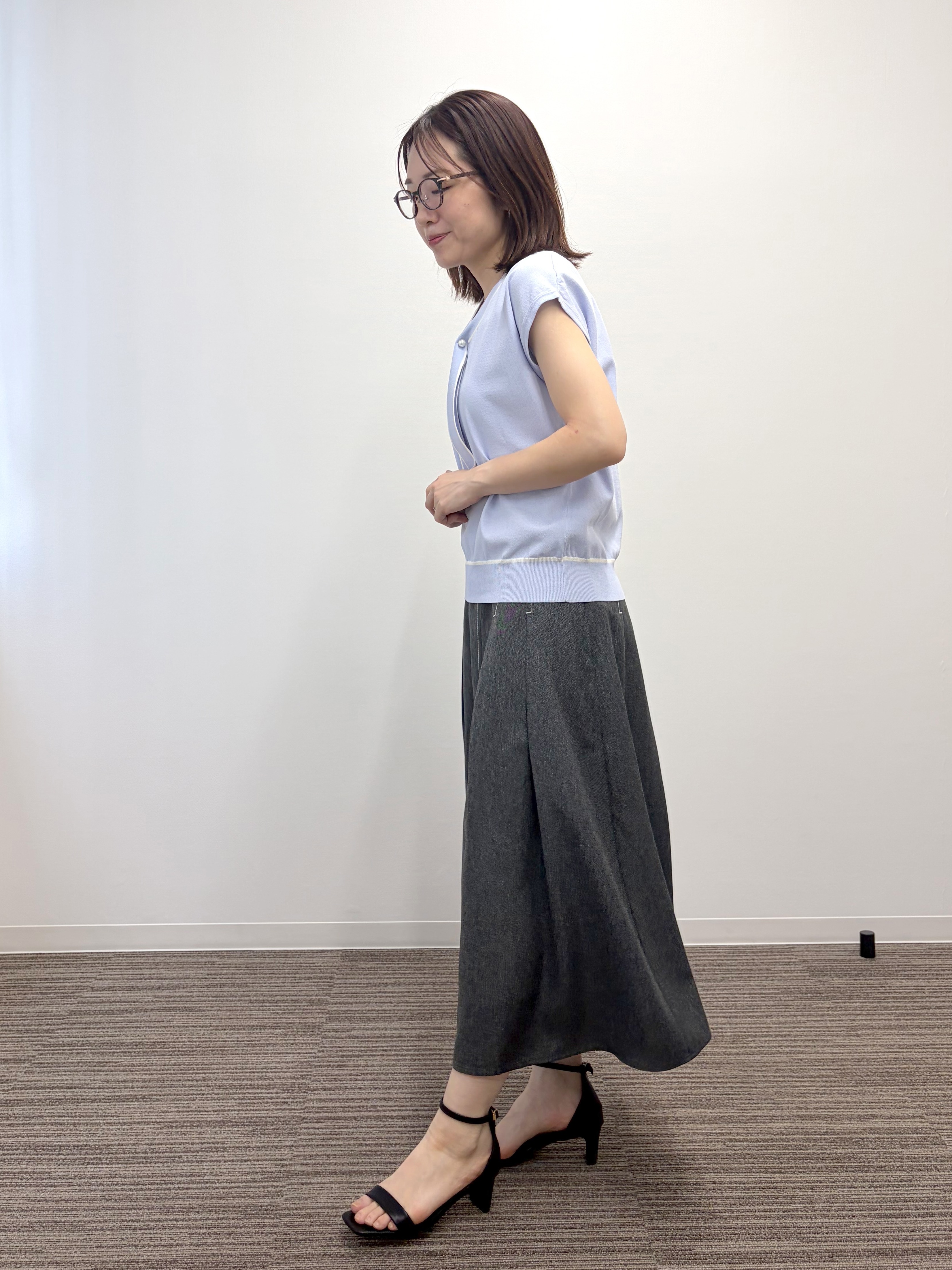 saoriさんの「【UV／冷感】ボウタイフレンチニット」を使ったコーディネート
