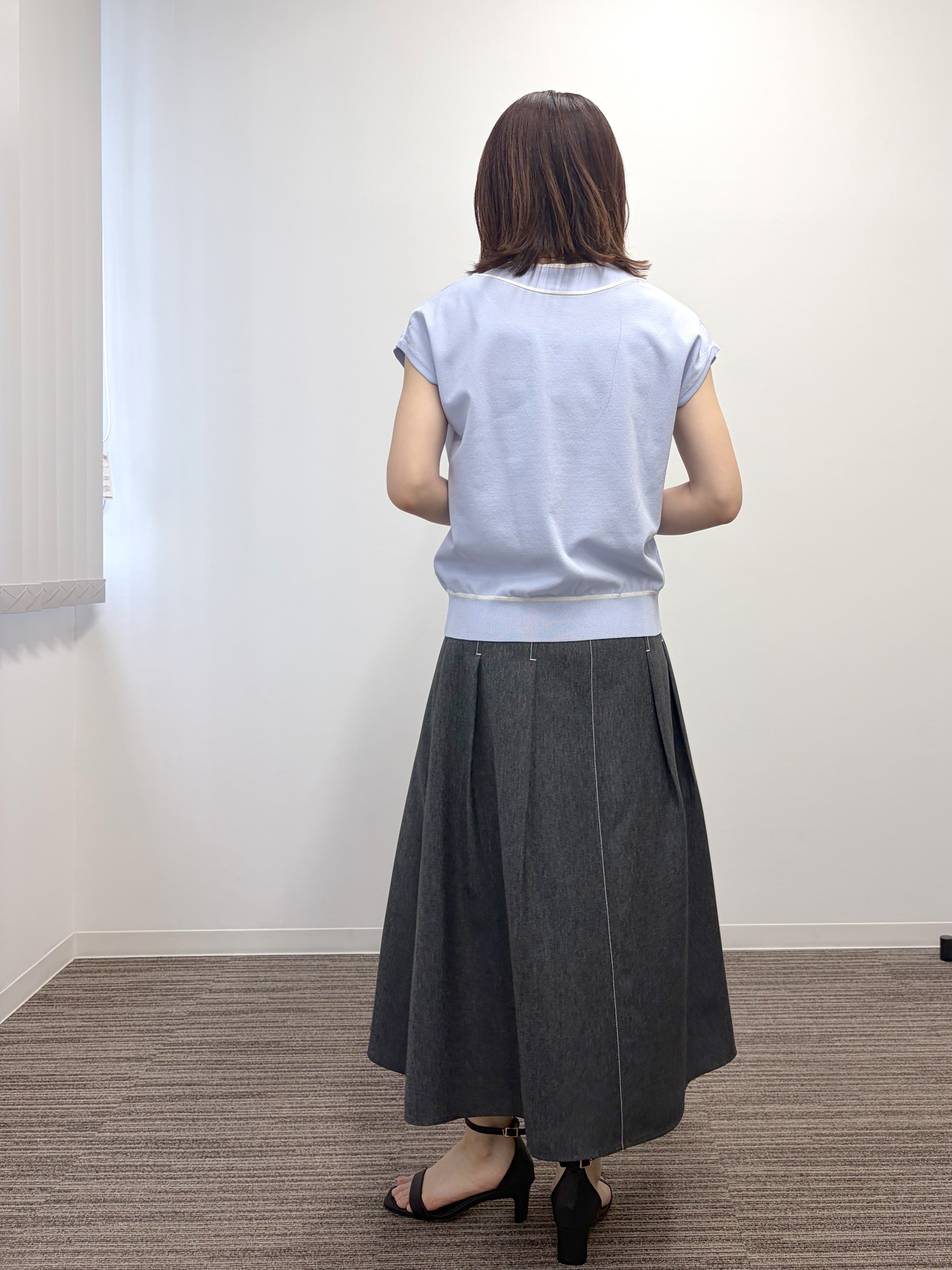 saoriさんの「【UV／冷感】ボウタイフレンチニット」を使ったコーディネート
