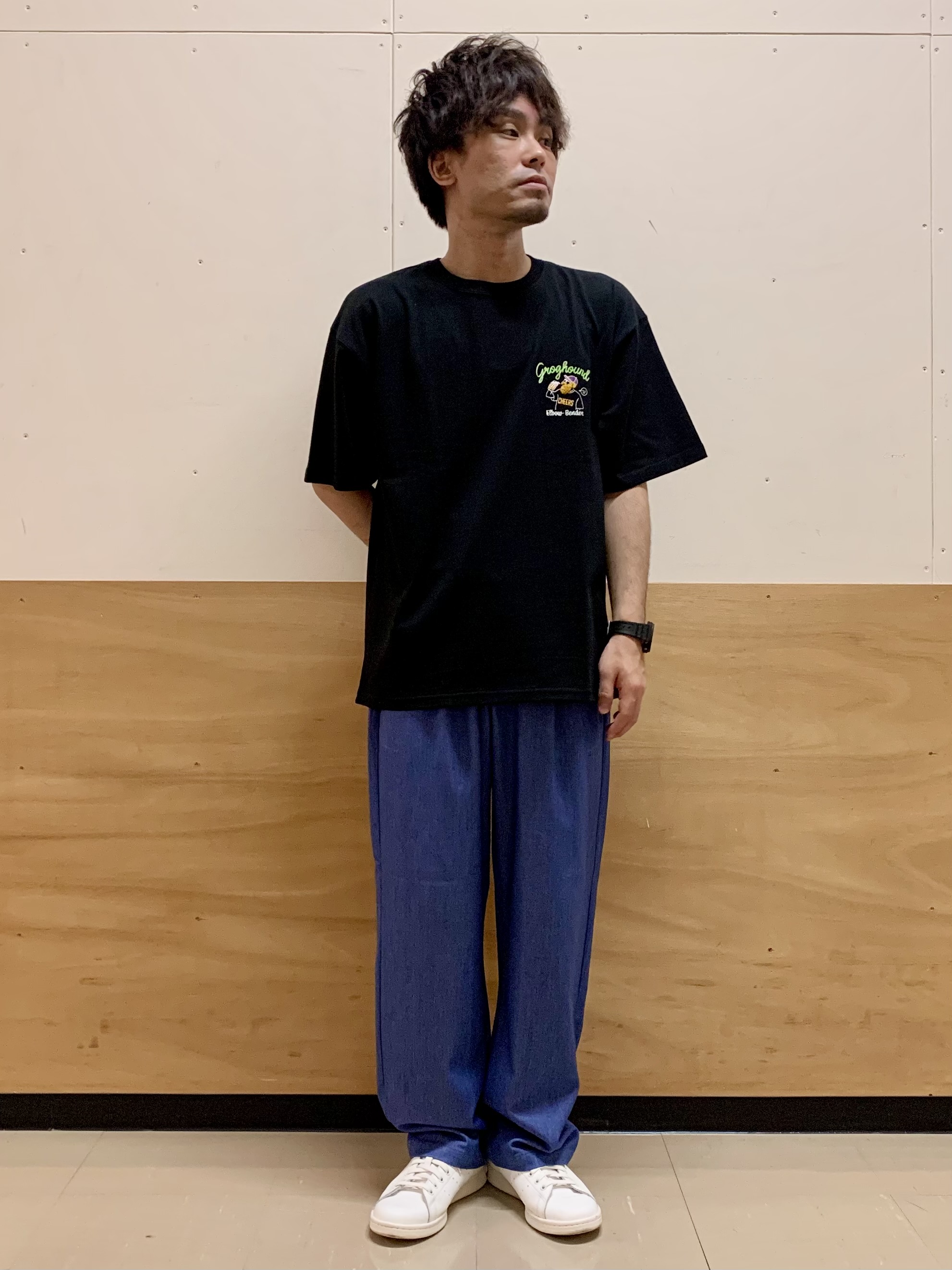MATUさんの「THE SHOP TK｜ヒゲオジ サガラ刺繍 半袖Tシャツ 【洗濯機OK】」を使ったコーディネート