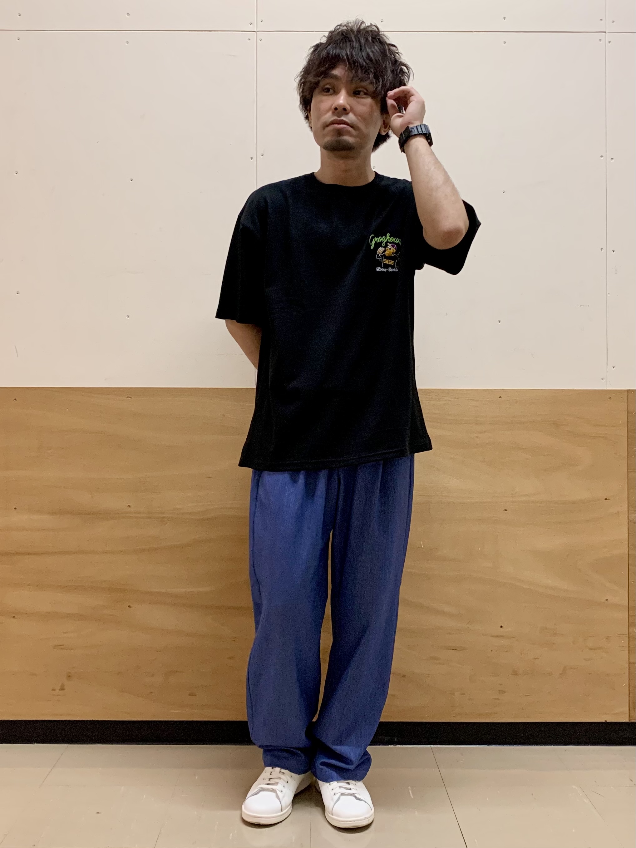 MATUさんの「THE SHOP TK｜ヒゲオジ サガラ刺繍 半袖Tシャツ 【洗濯機OK】」を使ったコーディネート