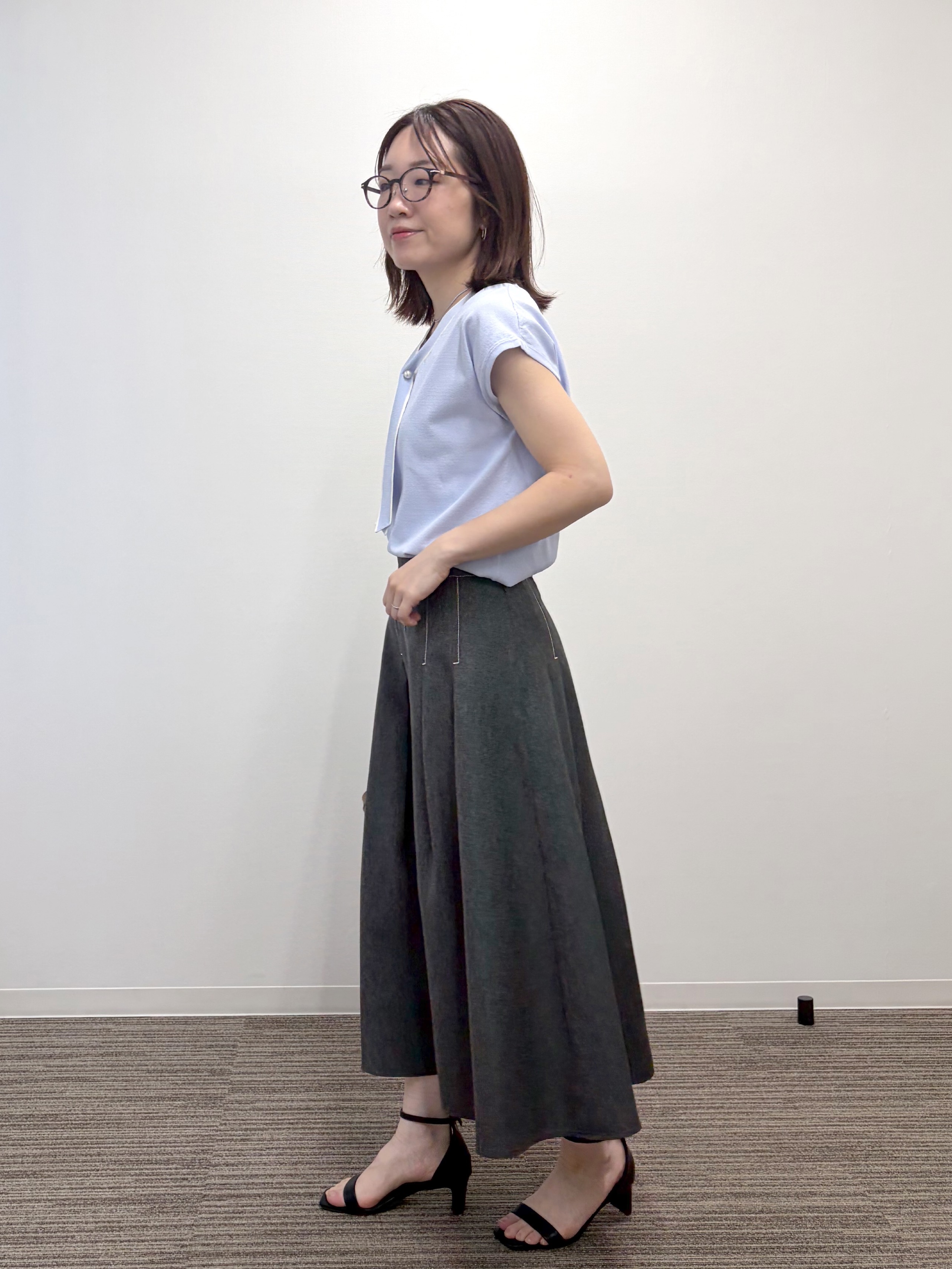 saoriさんの「【UV／冷感】ボウタイフレンチニット」を使ったコーディネート