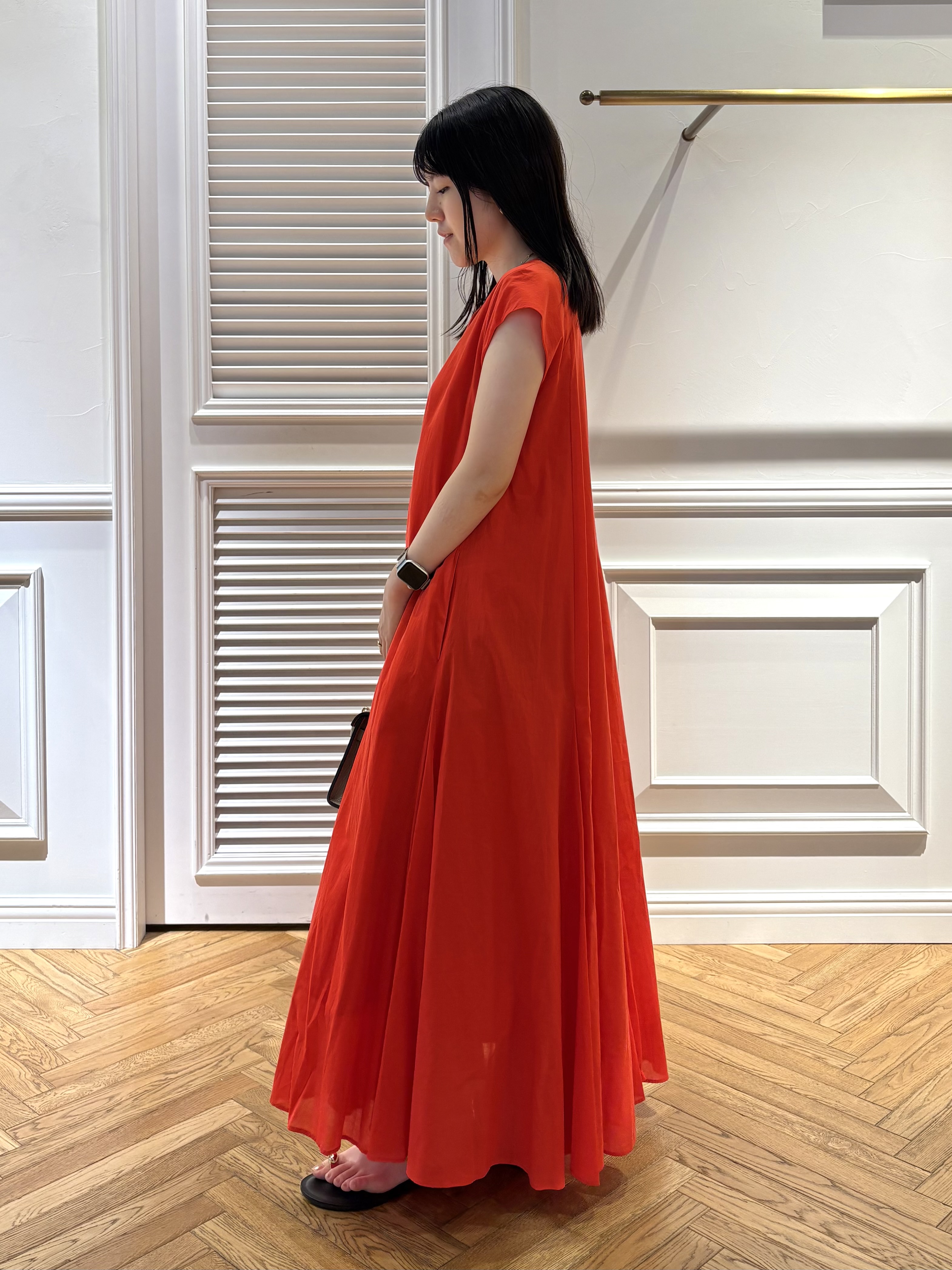 cocoさんの「DRESSTERIOR｜【きれいめ/ウォッシャブル】コットンローンフレンチスリーブワンピ」を使ったコーディネート