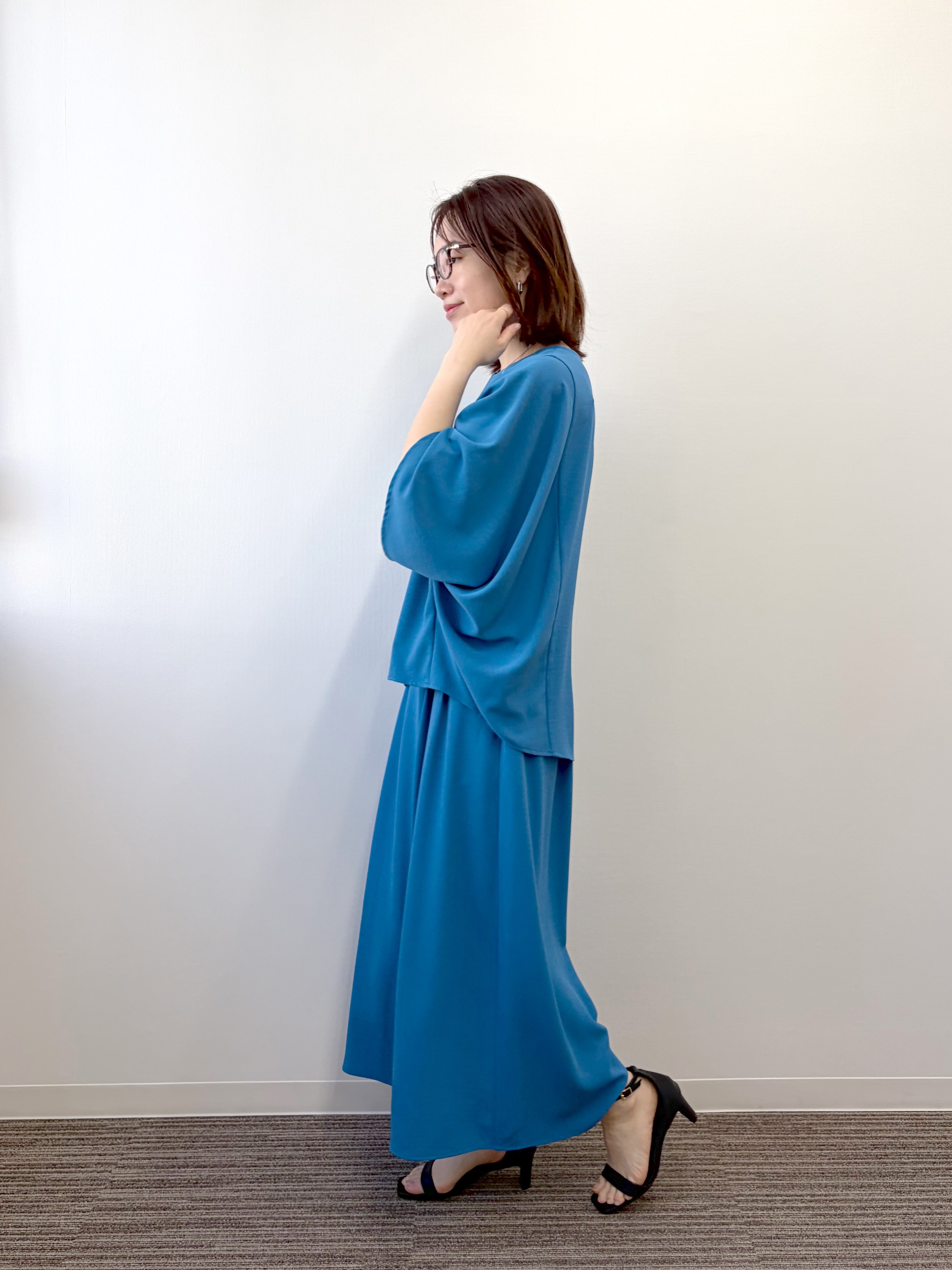 saoriさんの「【UV／冷感】ヴィンテージジョーゼットモモンガブラウス」を使ったコーディネート