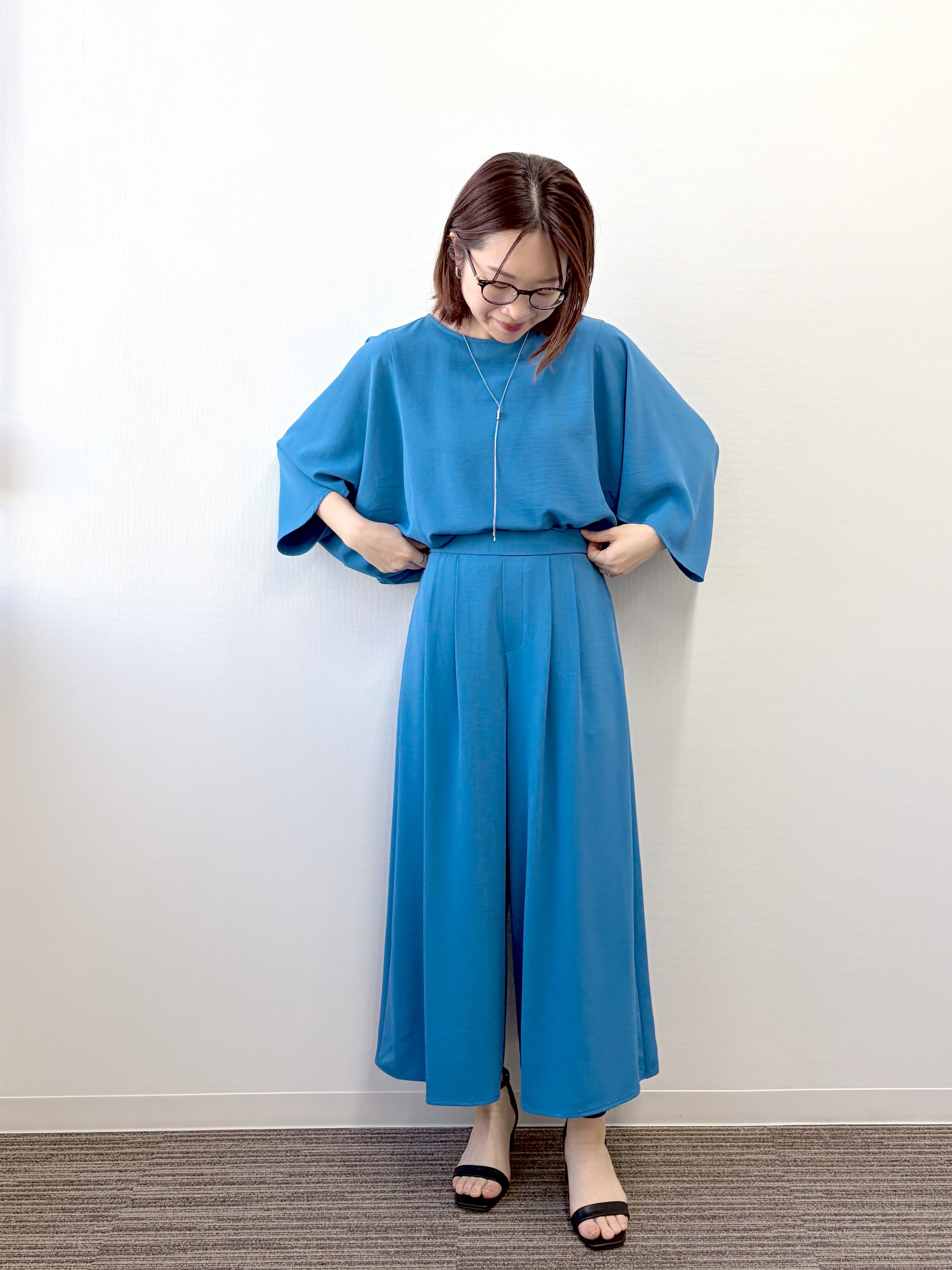 saoriさんの「【UV／冷感】ヴィンテージジョーゼットモモンガブラウス」を使ったコーディネート