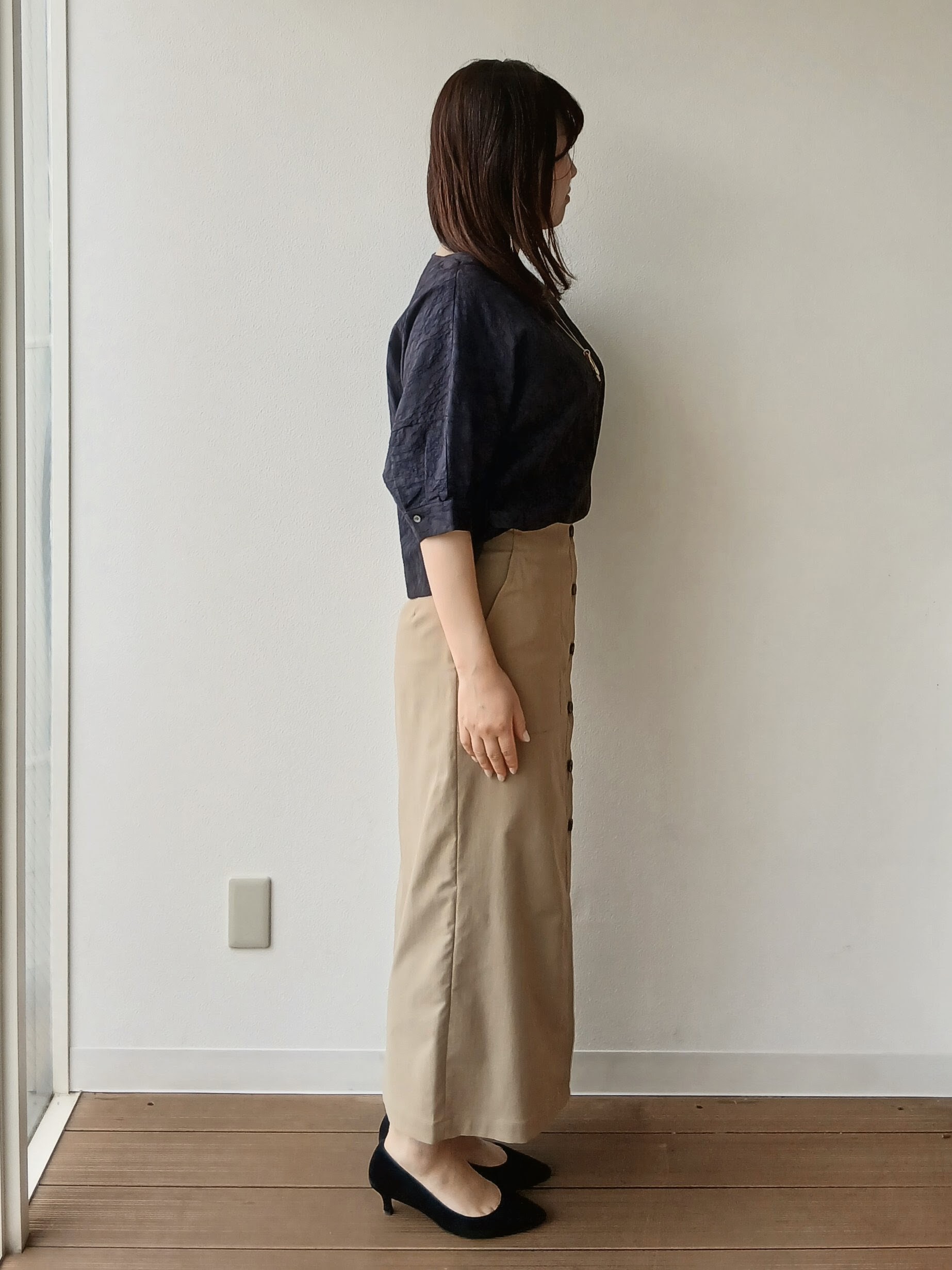 なみきさんの「UNTITLED｜【洗える/ショート丈】ジャカードボートネックブラウス」を使ったコーディネート