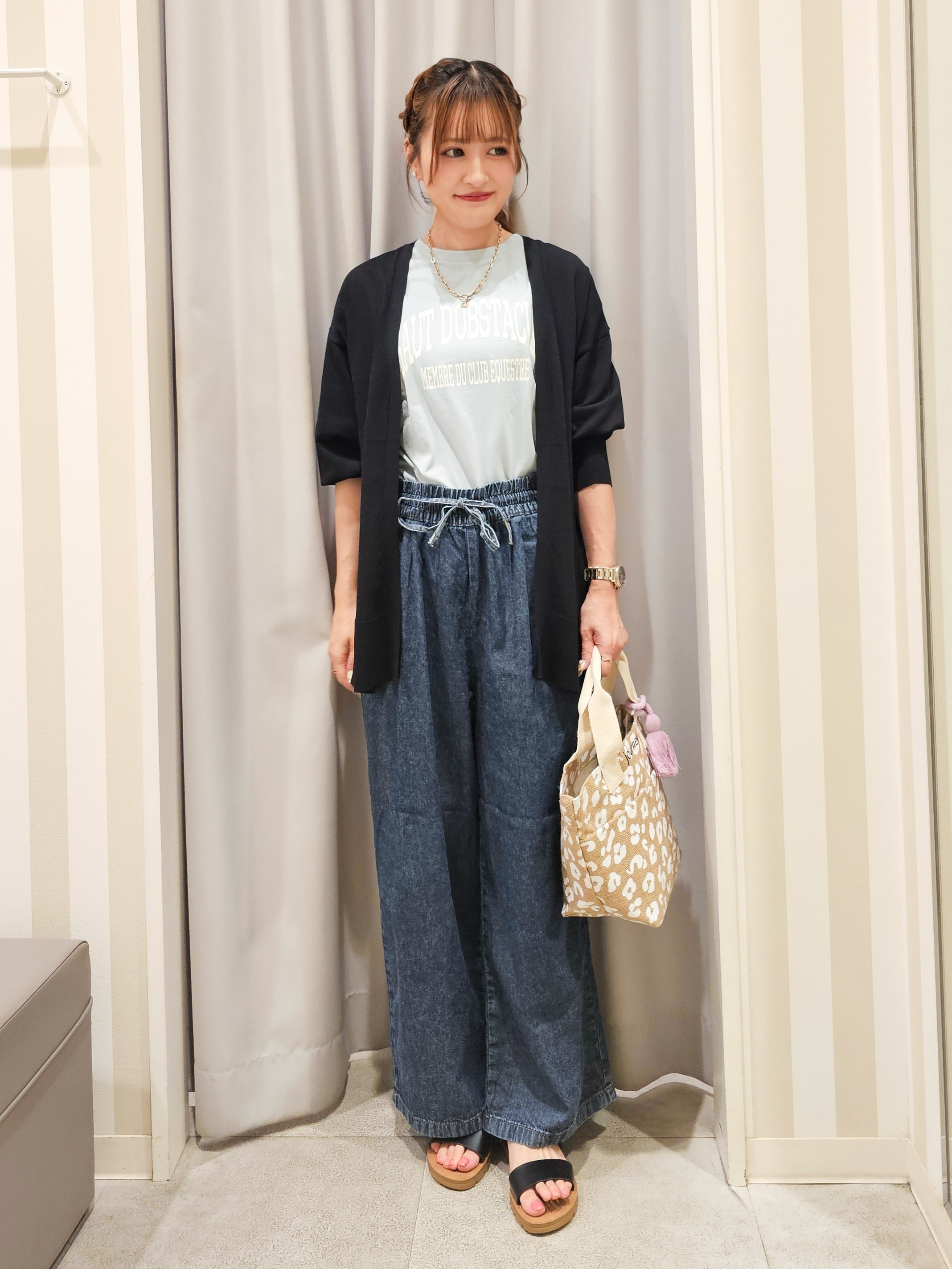 ゆゆさんの「SHOO･LA･RUE｜【洗濯機可/ひんやり/UV】さらっとしたタッチが心地よい ミドルカーディガン」を使ったコーディネート