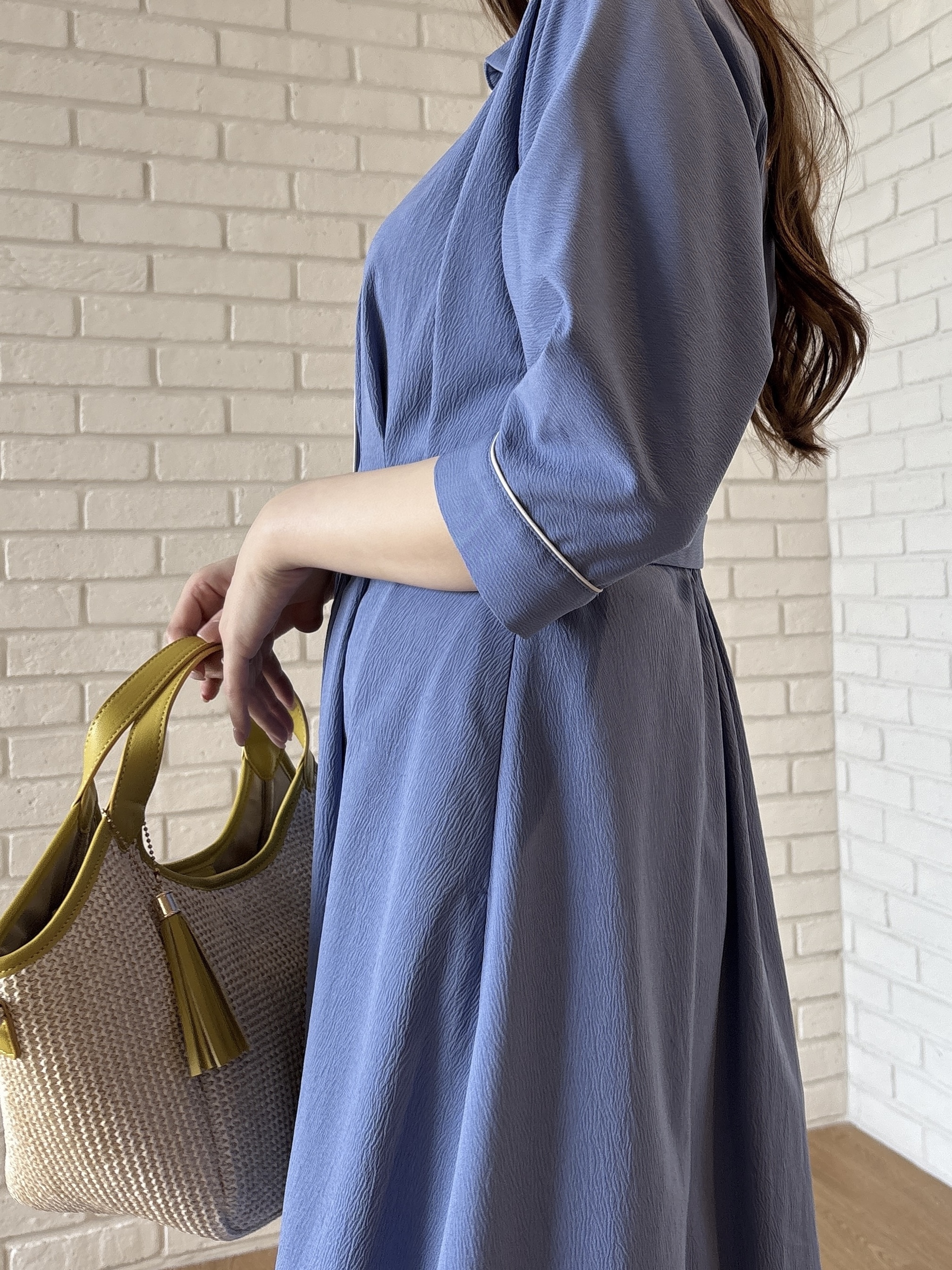 sayaさんの「grove｜【貴島明日香さん着用・美シルエット】ウエストタック配色ワンピース」を使ったコーディネート