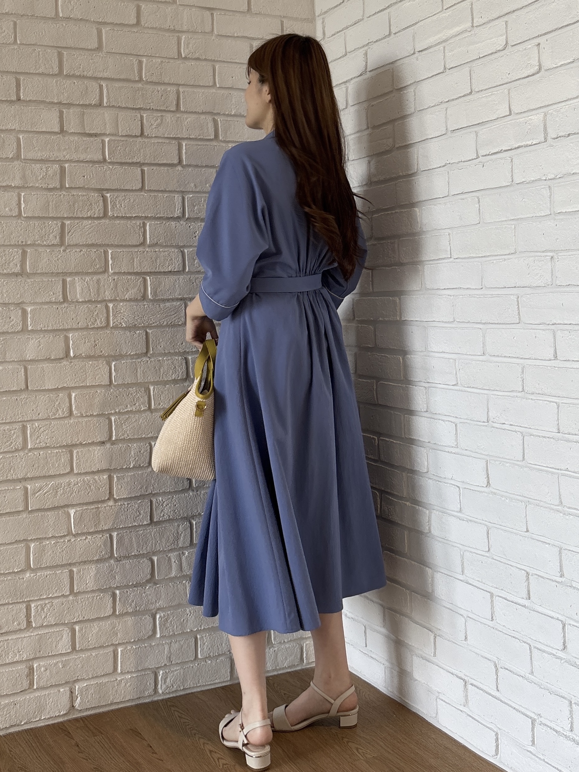 sayaさんの「grove｜【貴島明日香さん着用・美シルエット】ウエストタック配色ワンピース」を使ったコーディネート