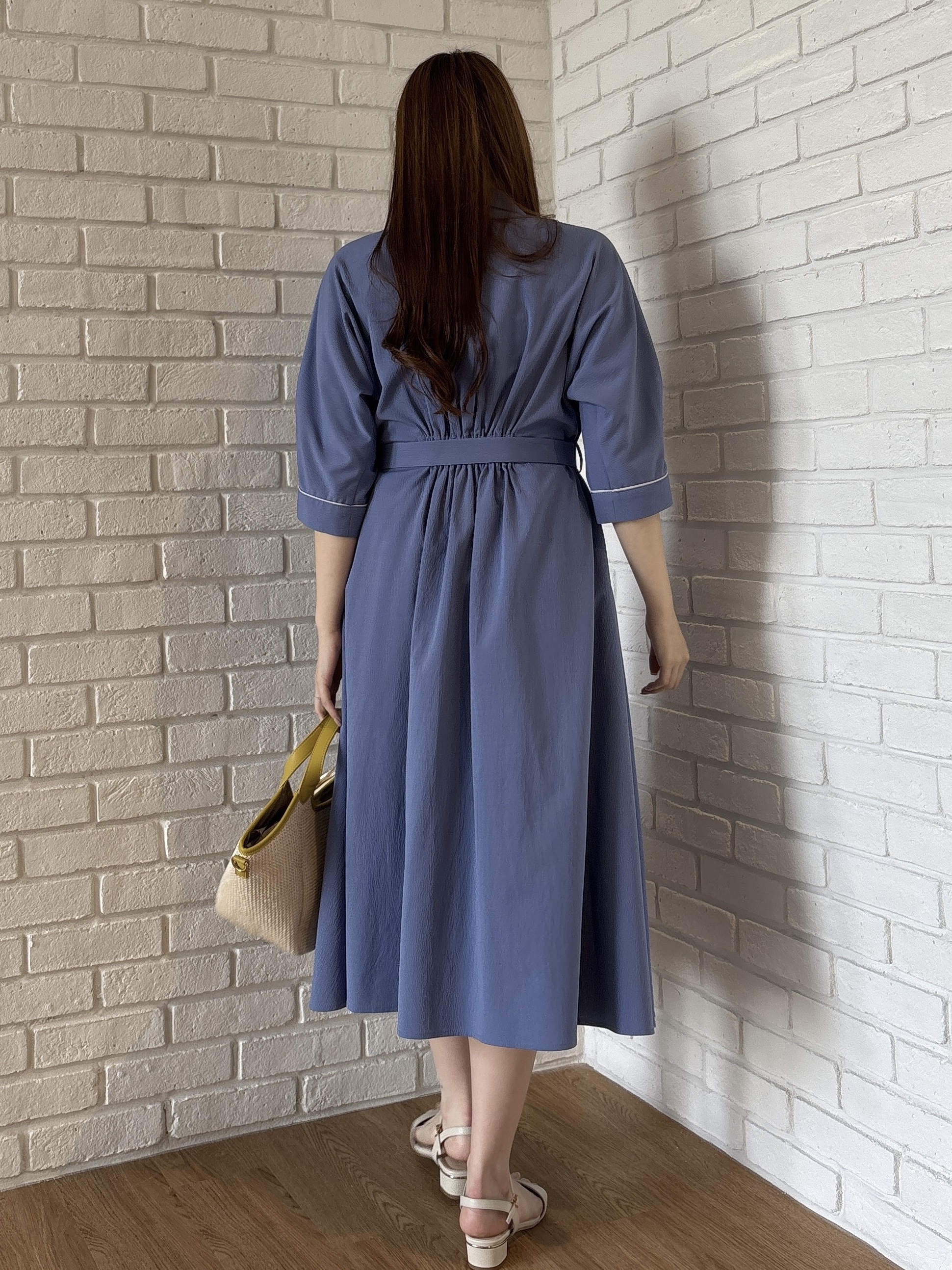 sayaさんの「grove｜【貴島明日香さん着用・美シルエット】ウエストタック配色ワンピース」を使ったコーディネート