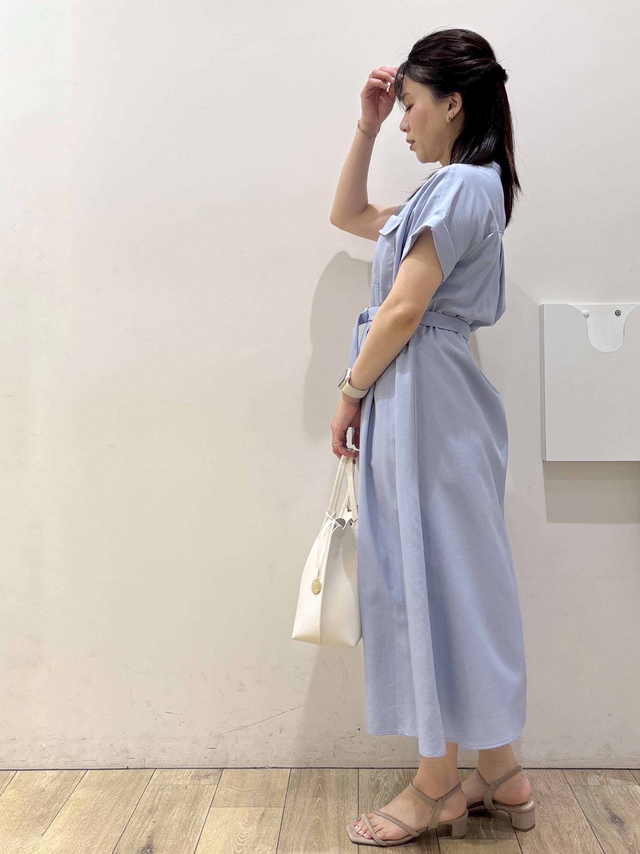 mameさんの「index｜ダブルポケットスキッパーワンピース【防シワ／洗濯機OK】《XS～3L／6col》」を使ったコーディネート