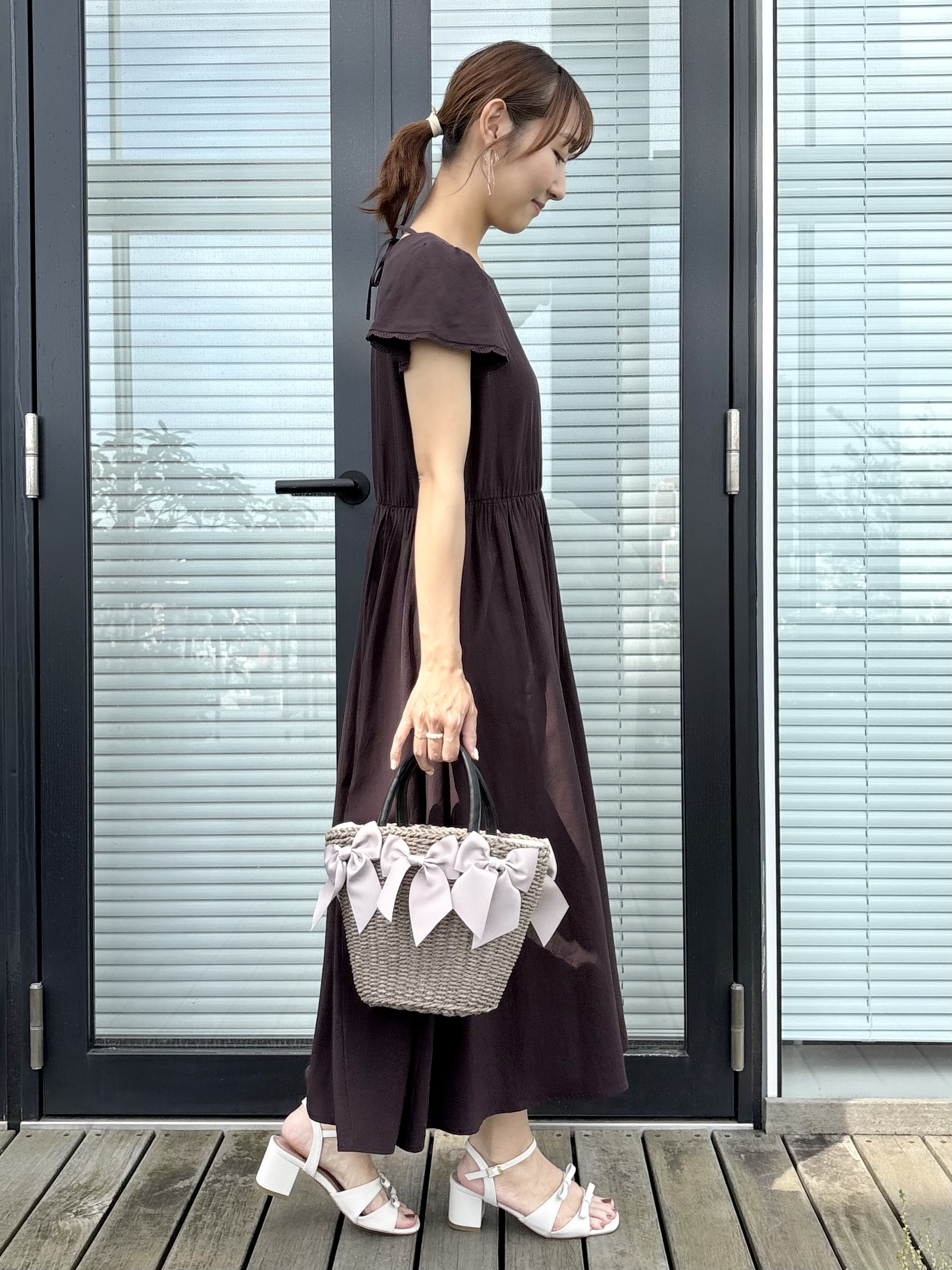 みぃさんの「Couture brooch｜【洗える】バックリボンOP」を使ったコーディネート