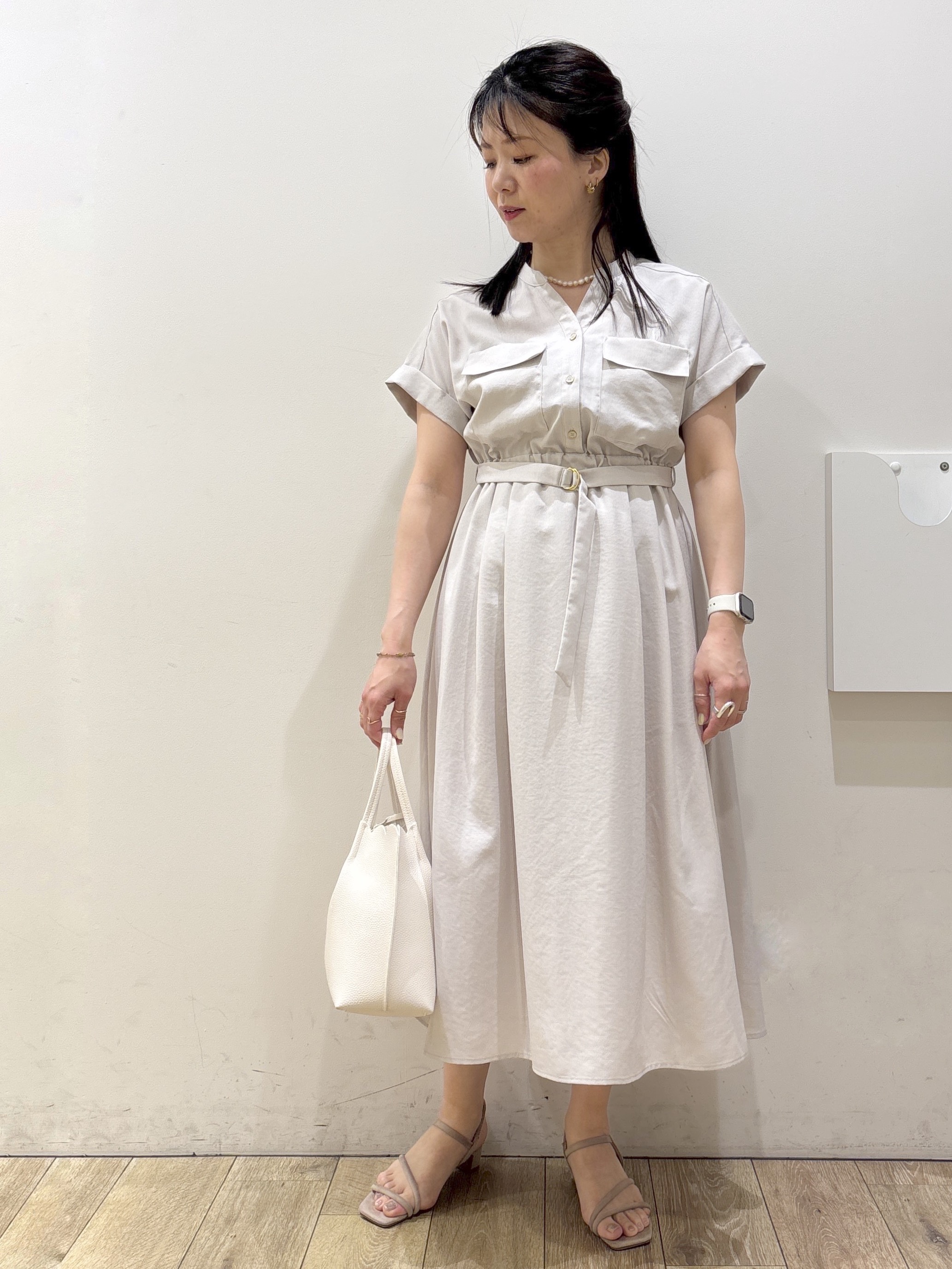 mameさんの「index｜ダブルポケットスキッパーワンピース【防シワ／洗濯機OK】《XS～3L／6col》」を使ったコーディネート