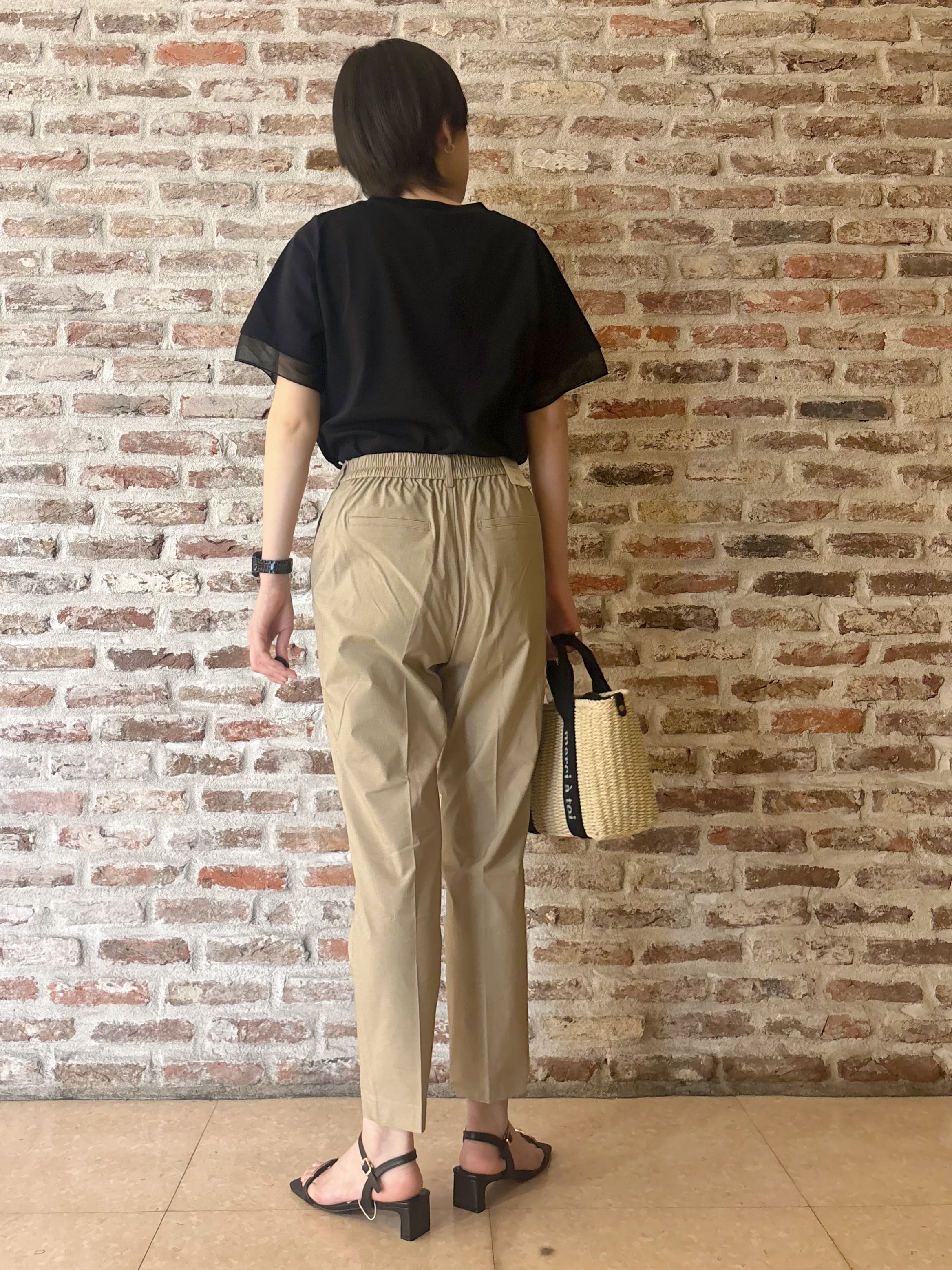 しばさんの「THE SHOP TK｜【M-XL/ひんやり】上品な透け感 袖口シアーTシャツ」を使ったコーディネート