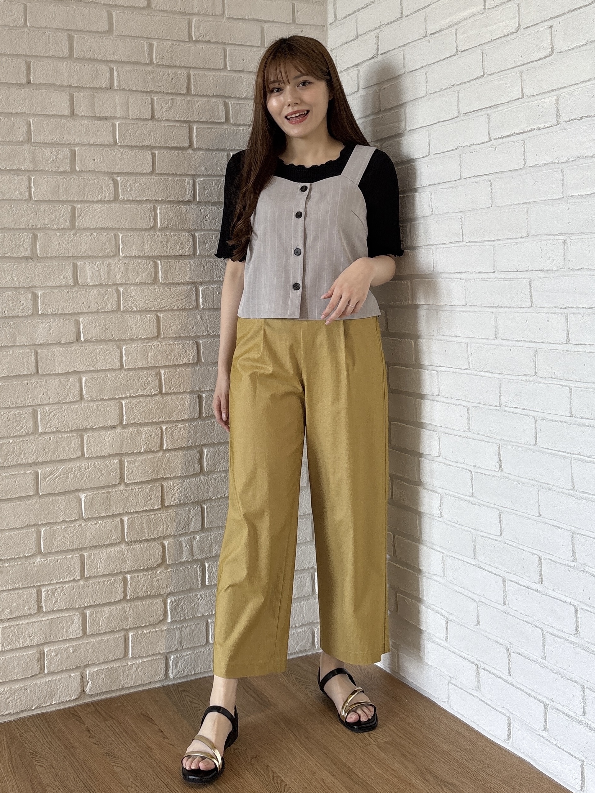 sayaさんの「grove｜ストライプ ビスチェ＆インナーセット」を使ったコーディネート
