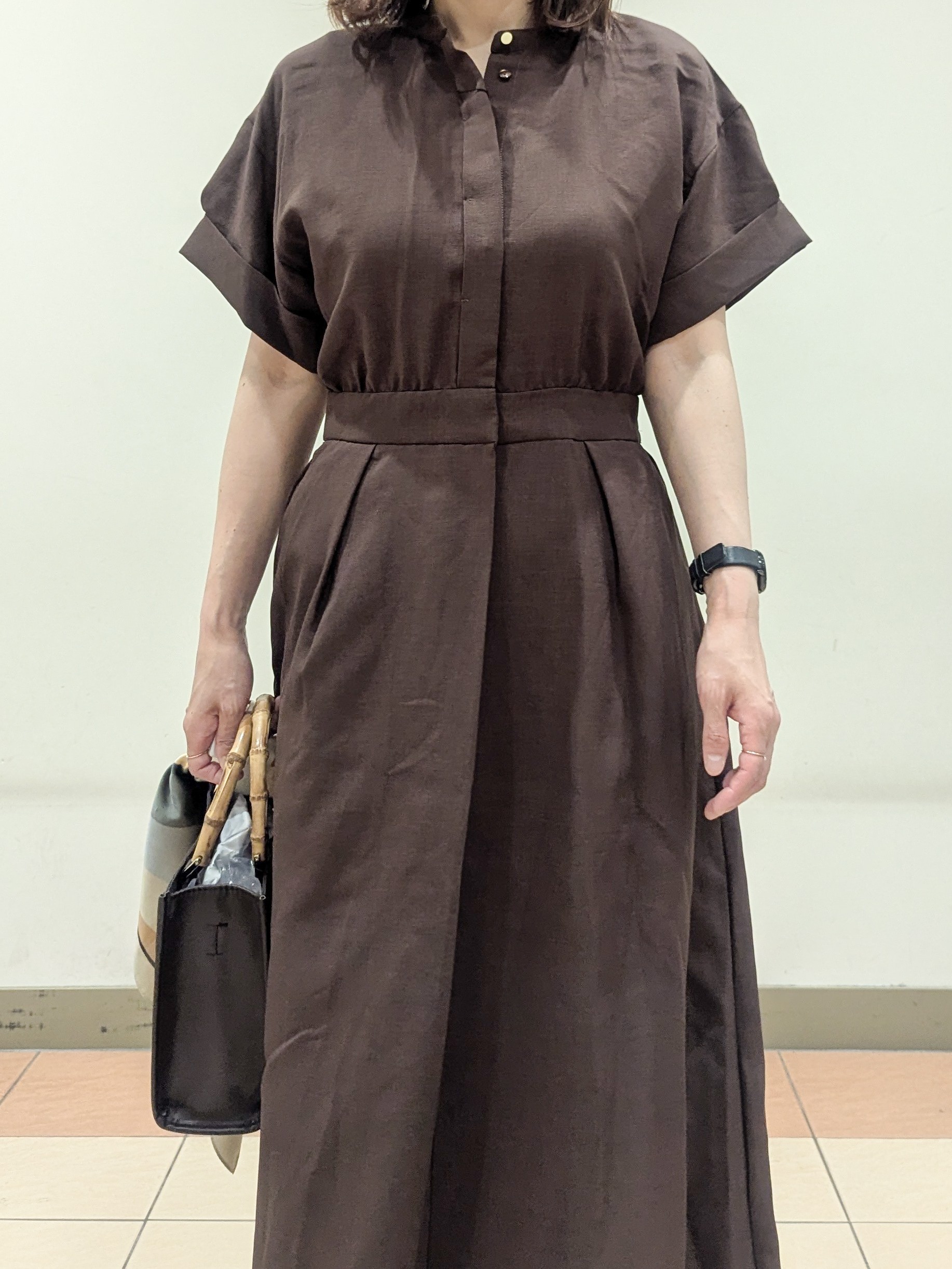 Miさんの「OPAQUE.CLIP｜【接触冷感／吸水速乾】リネンライク シャツワンピース《洗濯機OK》」を使ったコーディネート