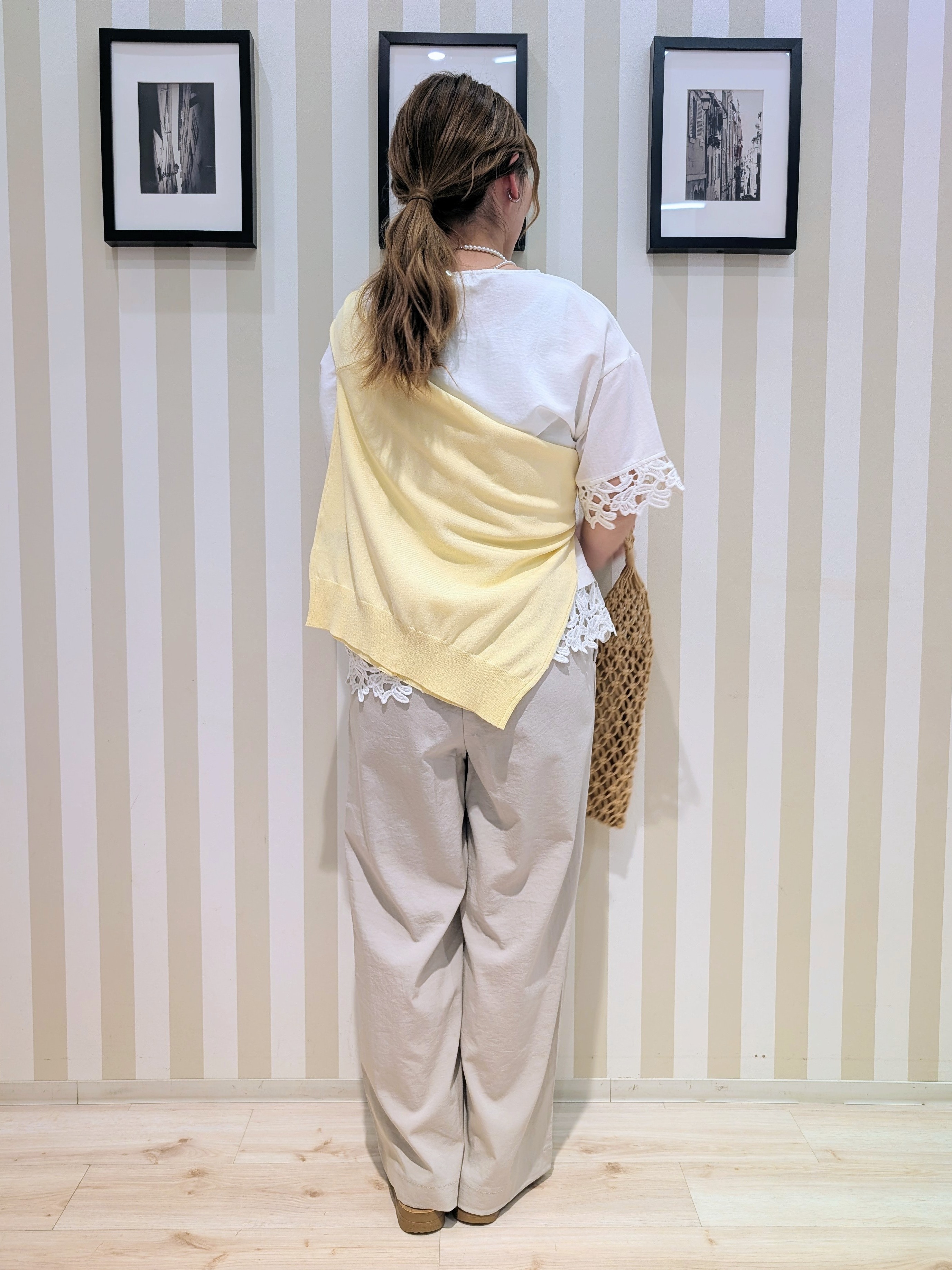 otaさんの「SHOO･LA･RUE｜【ひんやり/洗濯後しわになりにくい/S-LL】コーデの主役になる レース付きブラウス」を使ったコーディネート