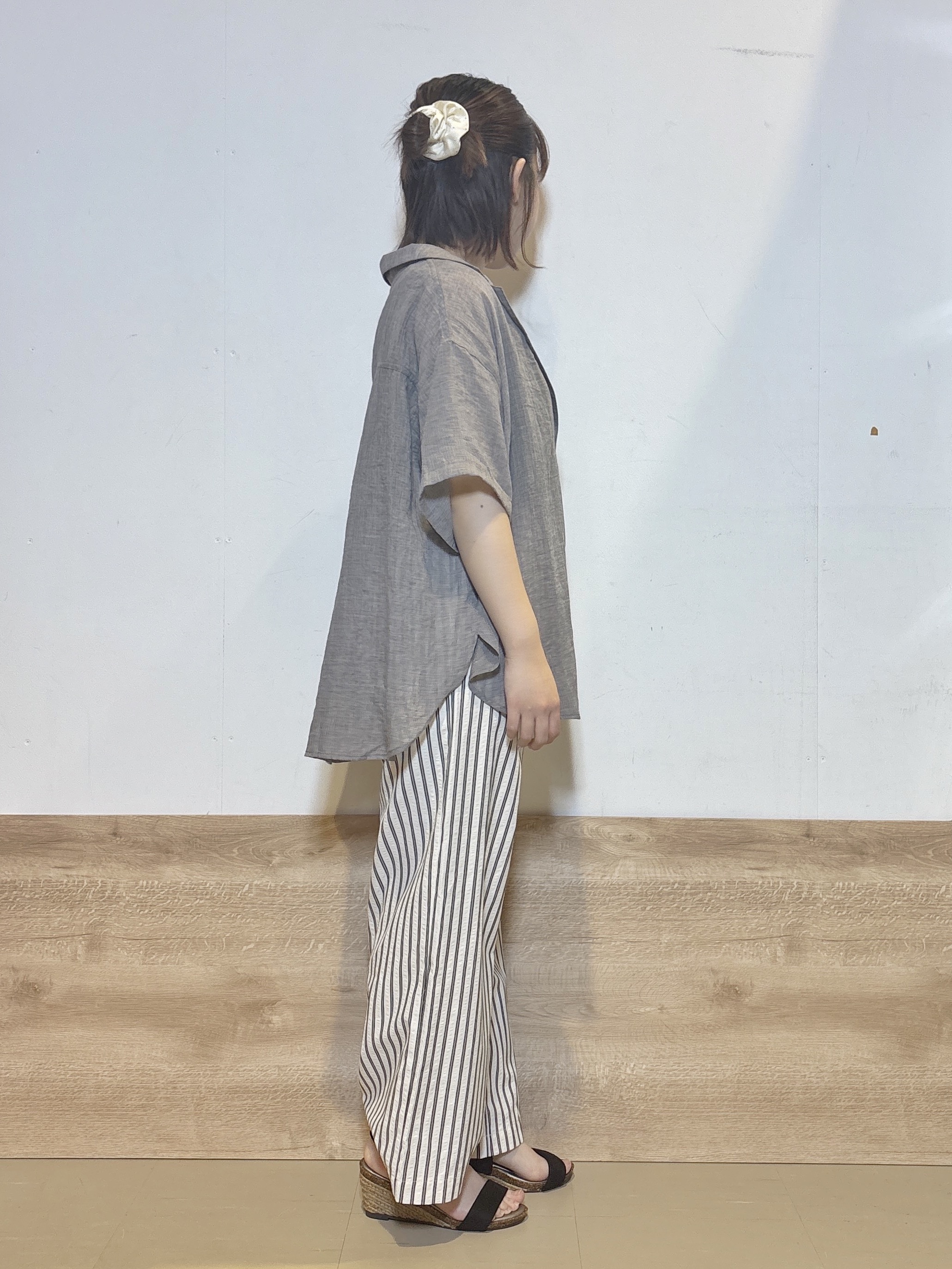 るねさんの「SHOO･LA･RUE｜【S-LL】ナチュラルに決まる 半袖シアーシャツジャケット」を使ったコーディネート
