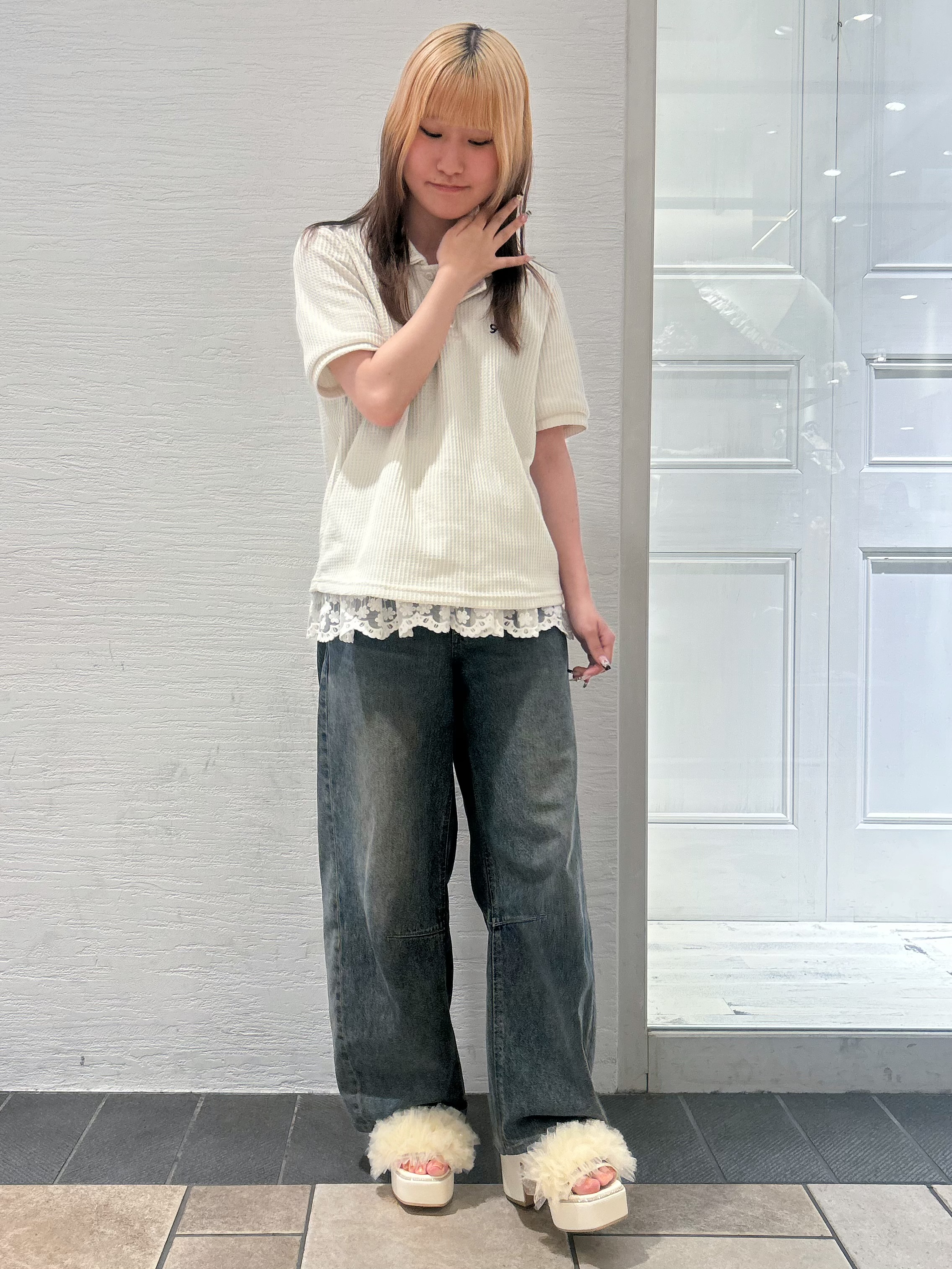 miyuさんの「ESPERANZA｜【ナチュ盛り／サンダル】2WAYフリルナチュ盛りサンダル」を使ったコーディネート