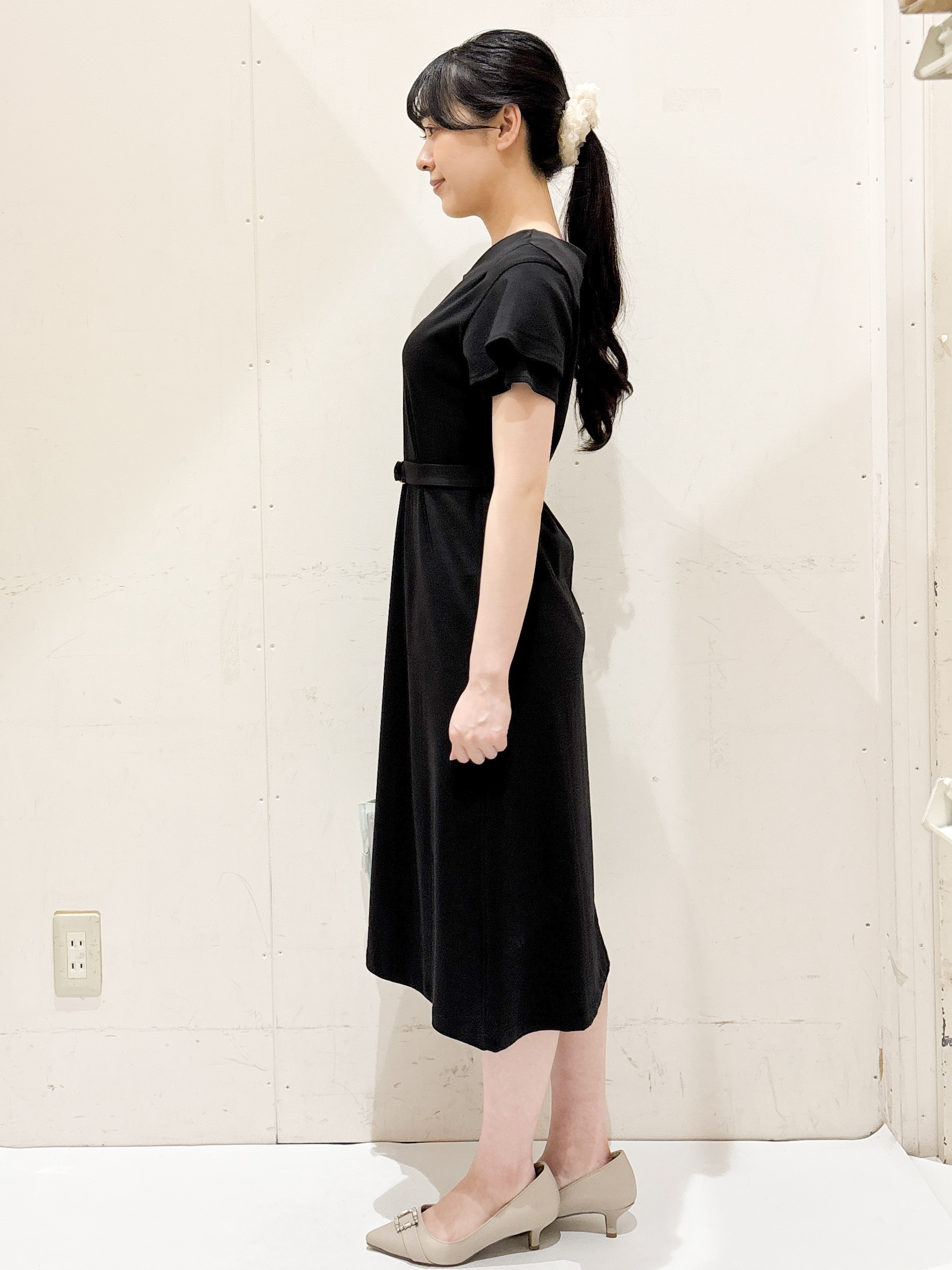 Hinaさんの「OPAQUE.CLIP｜【接触冷感／UVケア】Iラインフレアスリーブワンピース《洗濯機OK／XS～3L／6col》」を使ったコーディネート