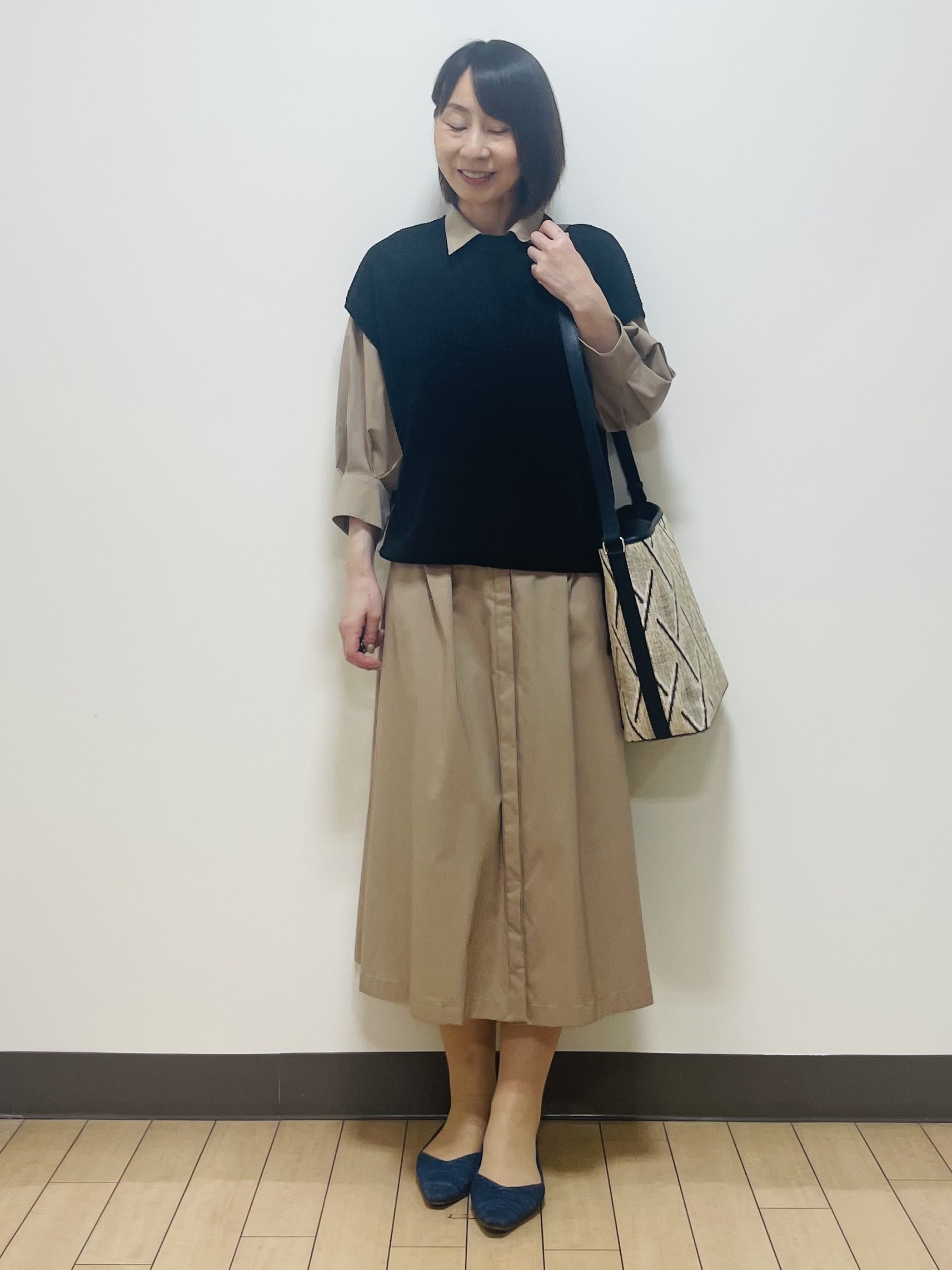 Riiさんの「Reflect｜タイプライターシャツロングワンピース」を使ったコーディネート