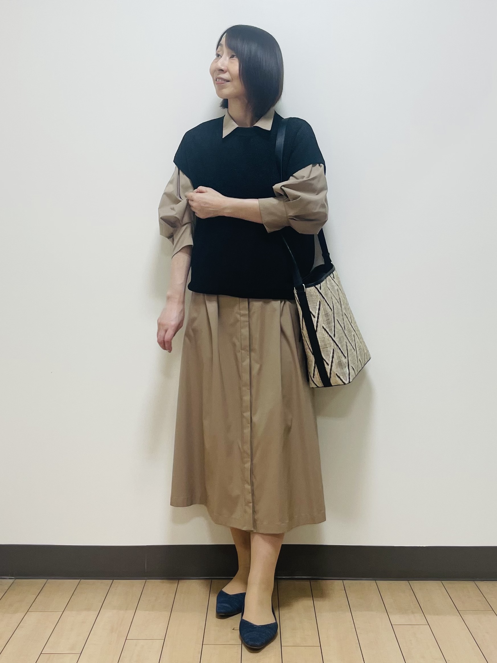 Riiさんの「Reflect｜タイプライターシャツロングワンピース」を使ったコーディネート