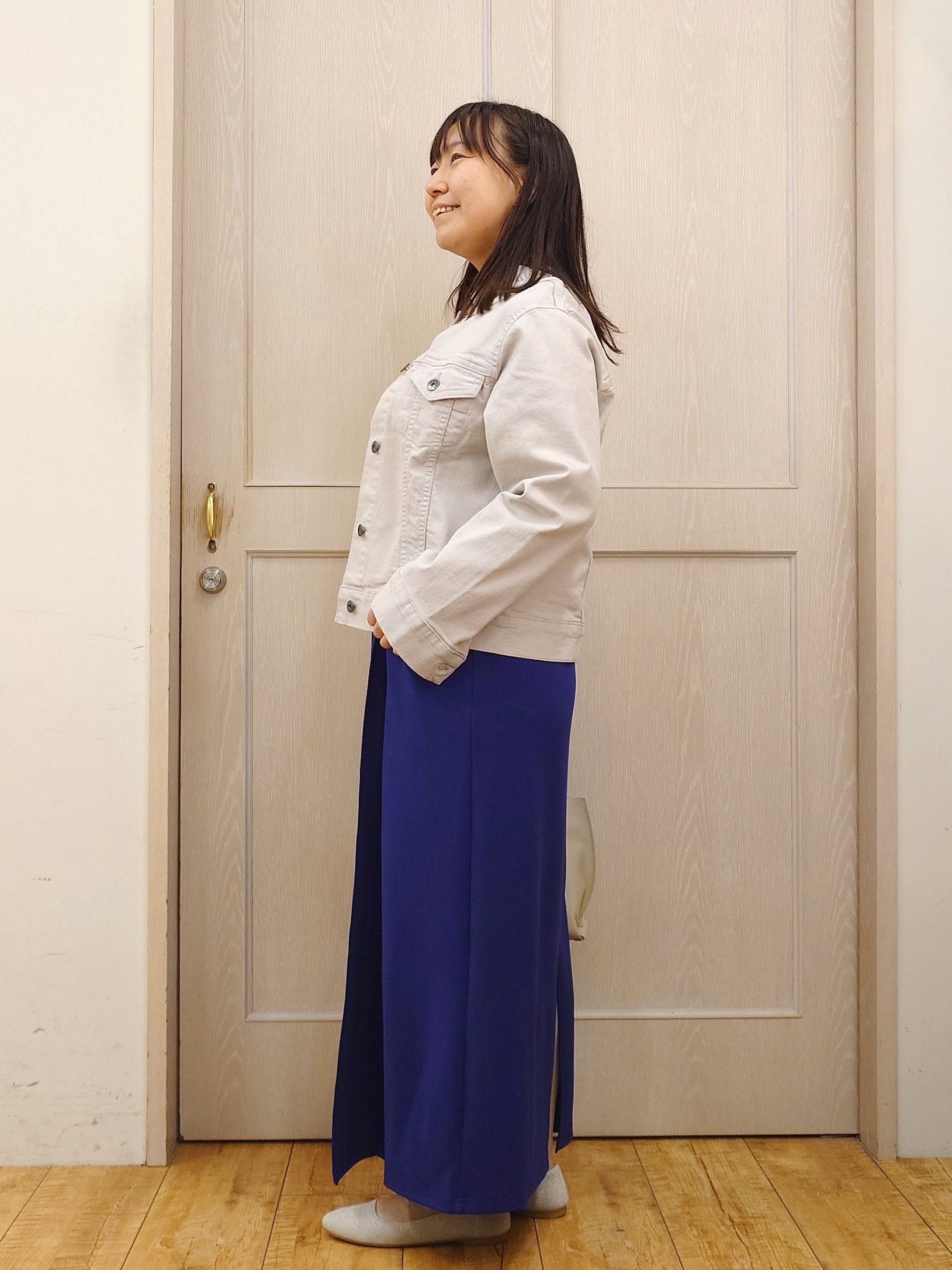 とろろさんの「SHOO･LA･RUE｜【SHOO・LA・RUE DENIM/S-LL/高レビュー】大人のための ノーカラーデニムジャケット」を使ったコーディネート
