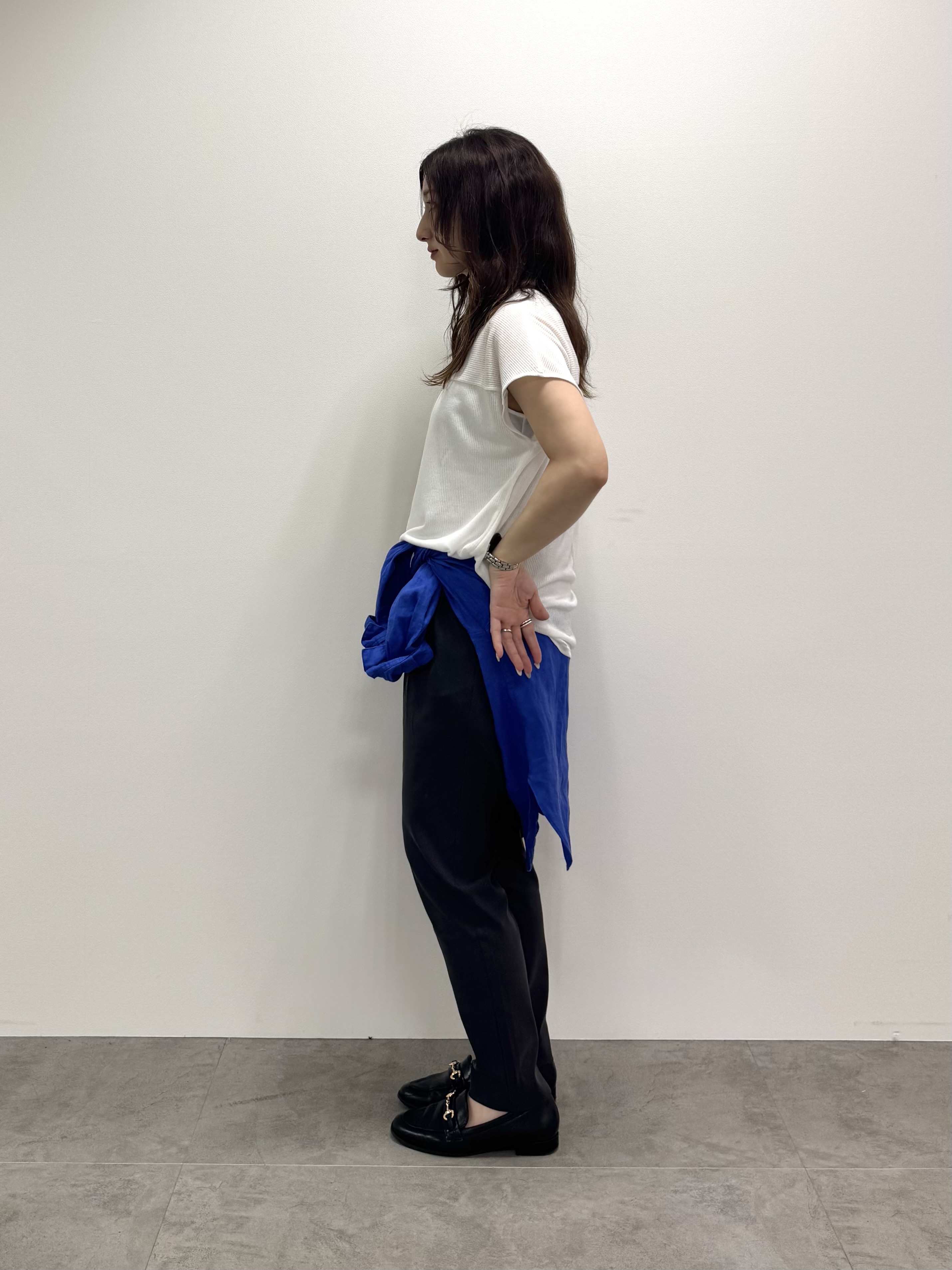 そんさんの「INDIVI｜【洗える／アンサンブル可能】シアースストライプトップス」を使ったコーディネート