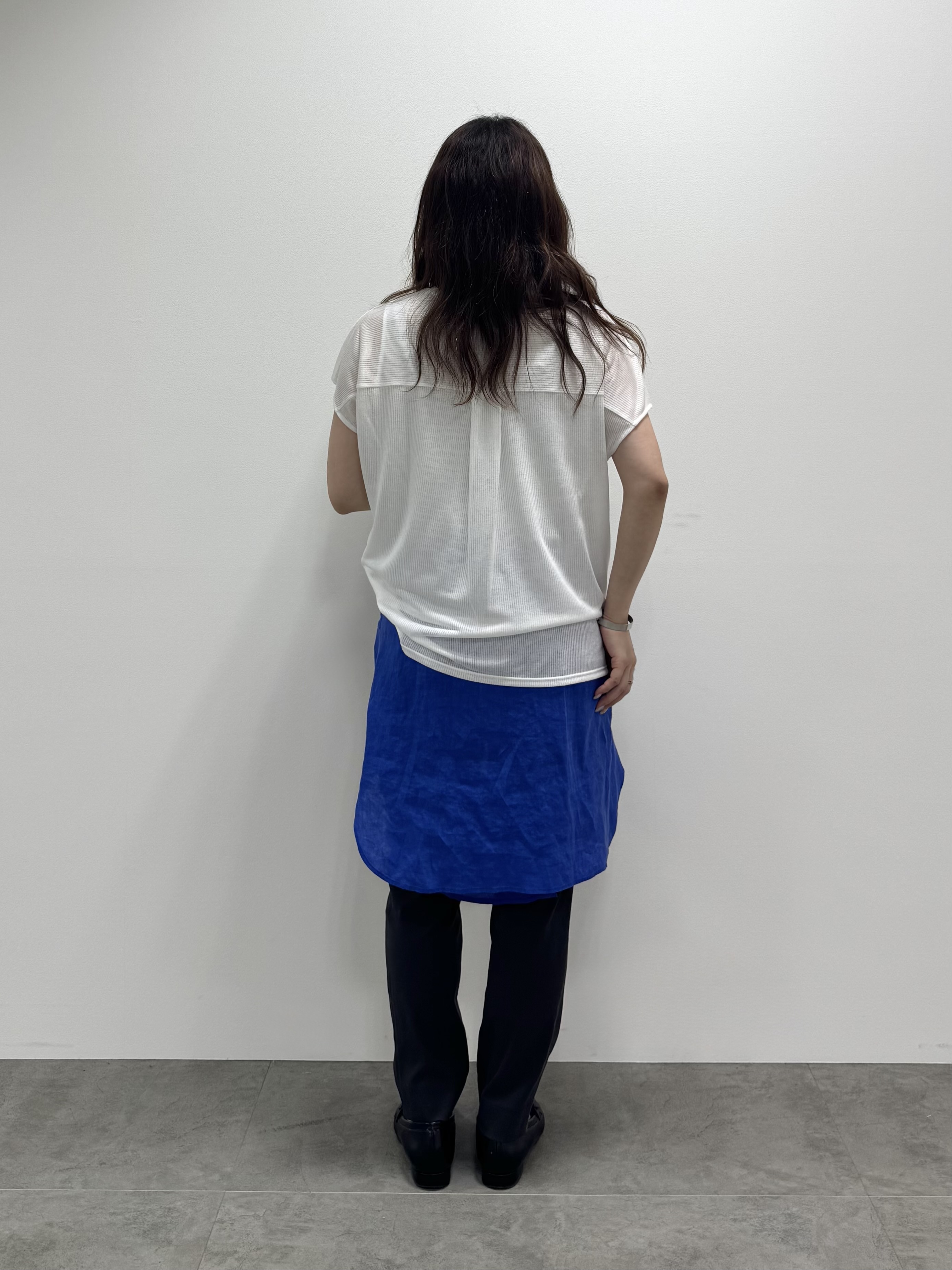 そんさんの「INDIVI｜【洗える／アンサンブル可能】シアースストライプトップス」を使ったコーディネート