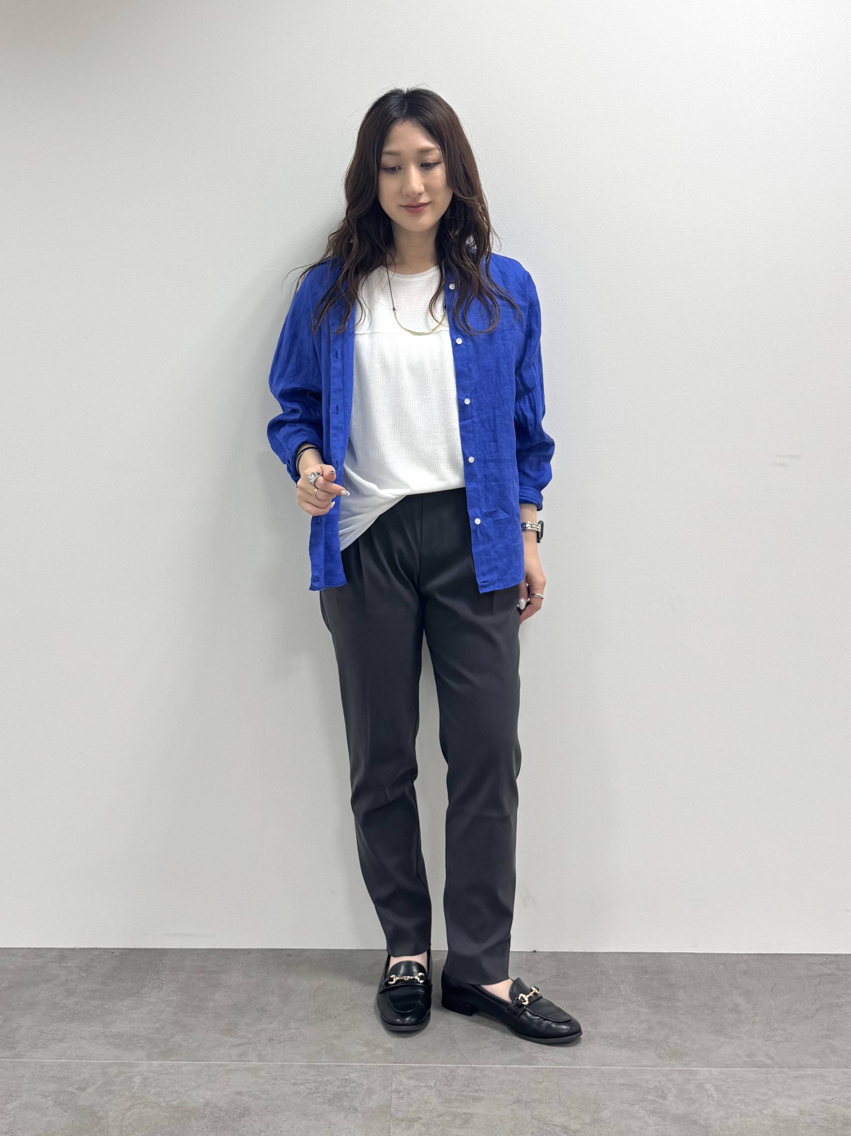 そんさんの「INDIVI｜【洗える／アンサンブル可能】シアースストライプトップス」を使ったコーディネート