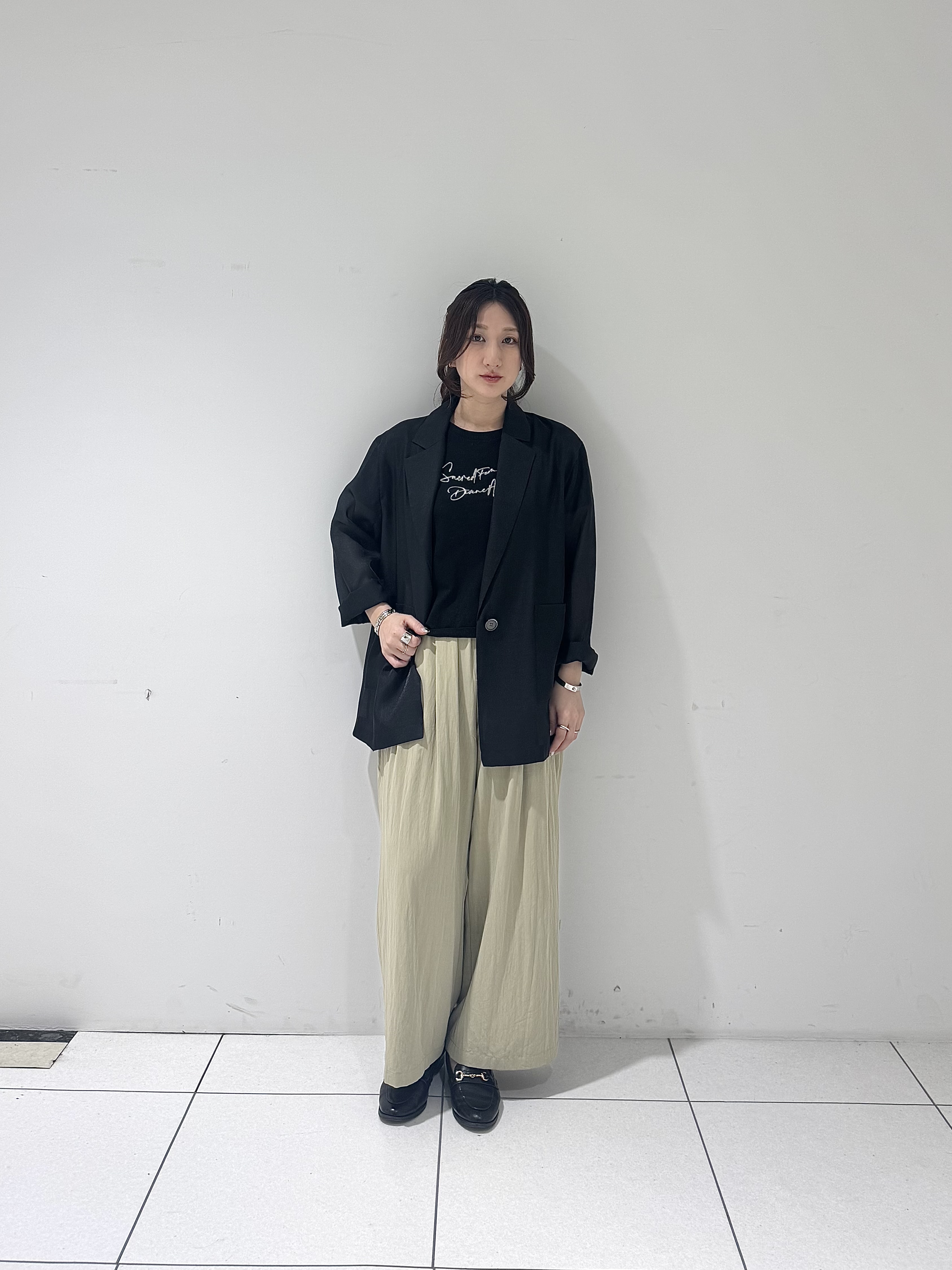 そんさんの「INDIVI｜シアーシャツジャケット【接触冷感】」を使ったコーディネート