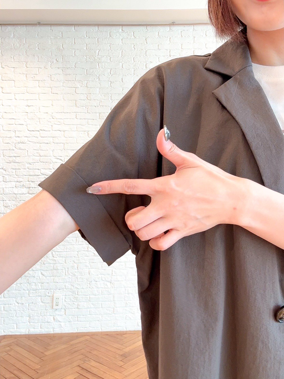 𝐜𝐡𝐢𝐤𝐚さんの「SHOO･LA･RUE｜【高レビュー/洗濯機可/セットアップ可】軽凛(かろりん) ひんやり半袖ジャケット」を使ったコーディネート